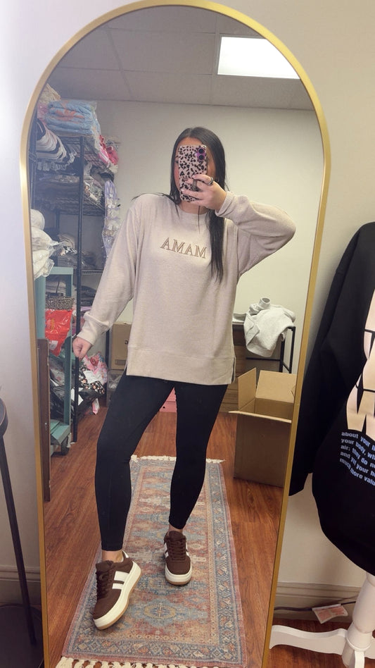 Mama Waffle Knit Top