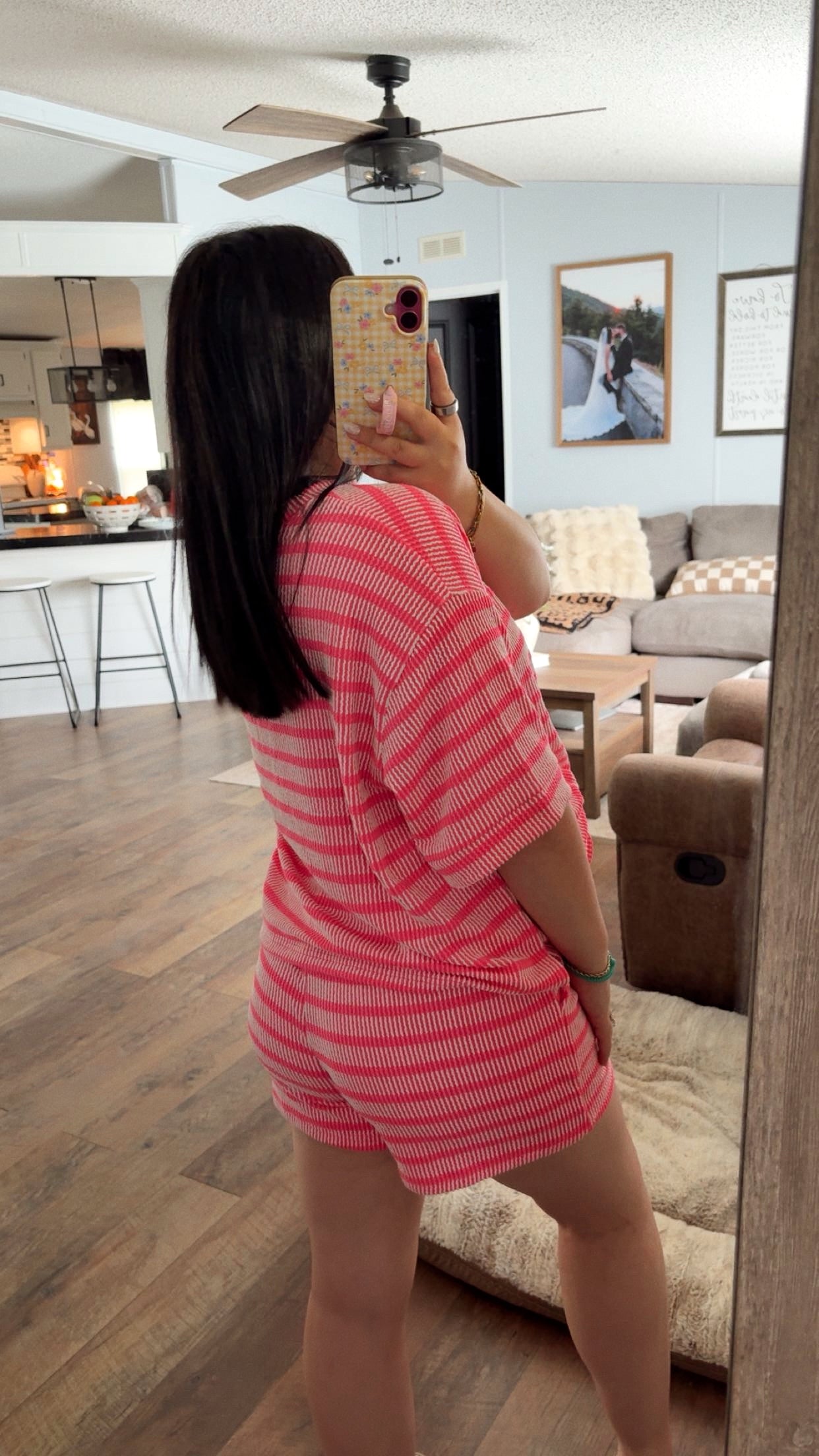 Styling Stripes Ribbed Set - Hot Pink