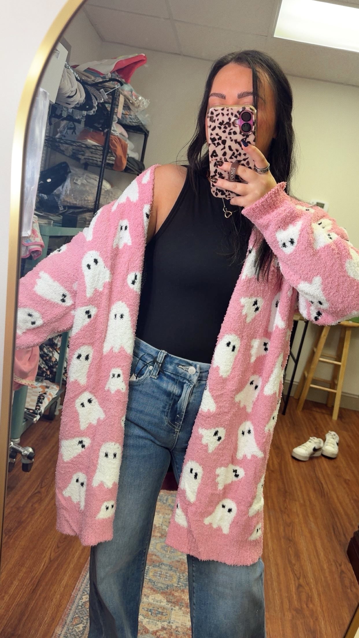 Cloud Cardigan- Pink Ghost