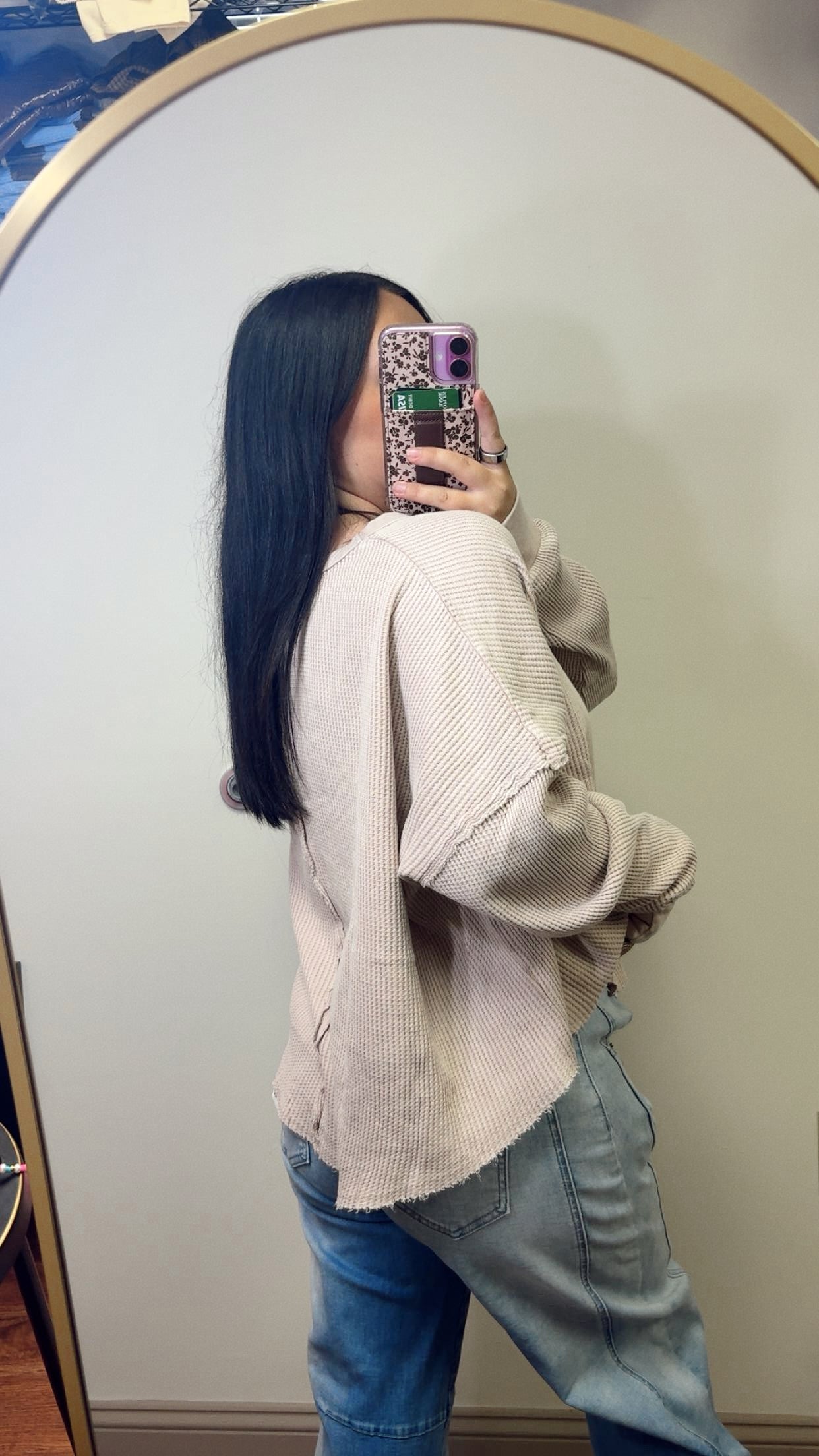 Better Than Basic Waffle Top - Taupe
