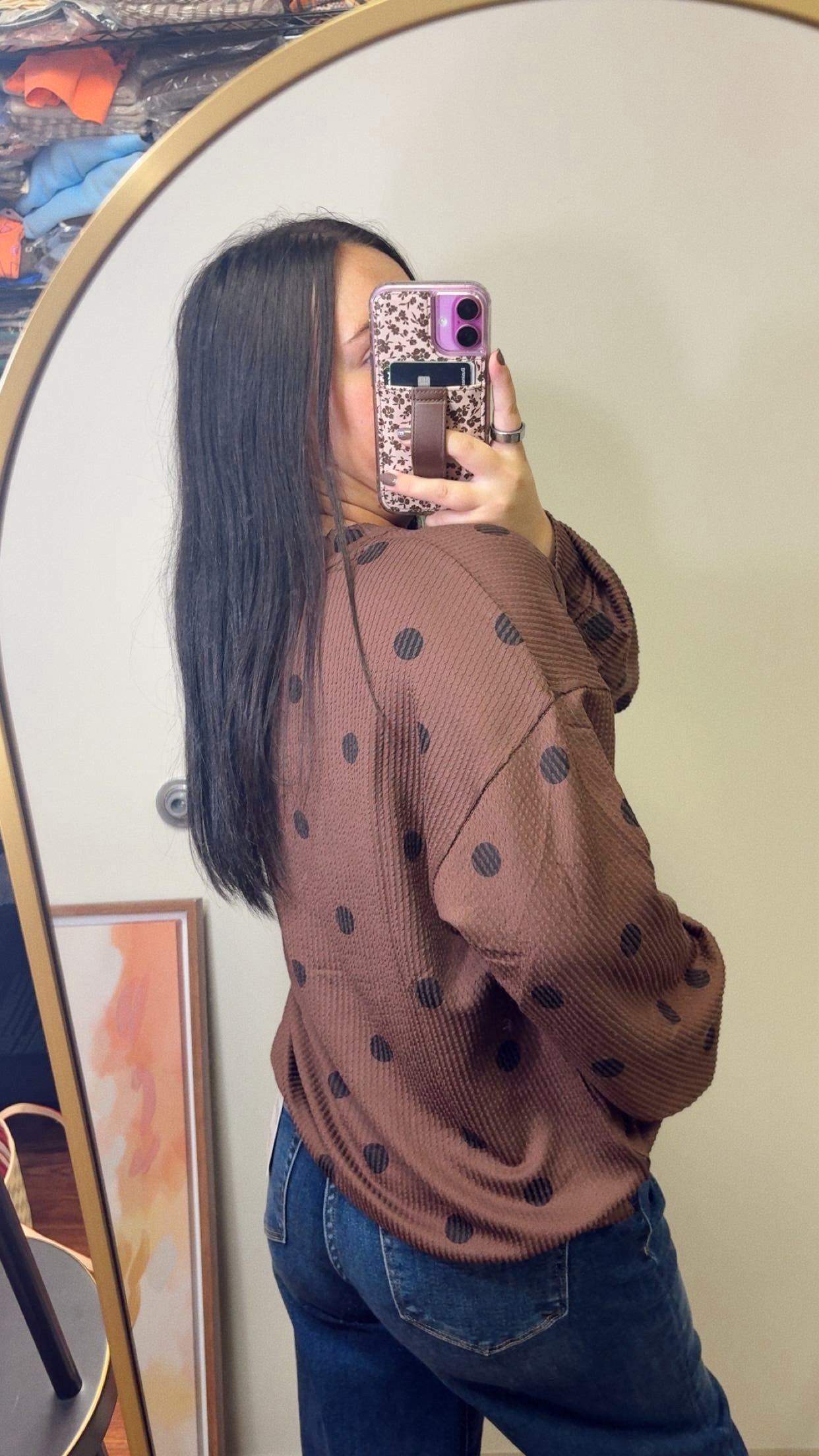 Cinnamon Spice Polka Dot Top