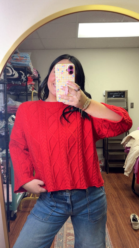 Be Mine Cable Knit Sweater