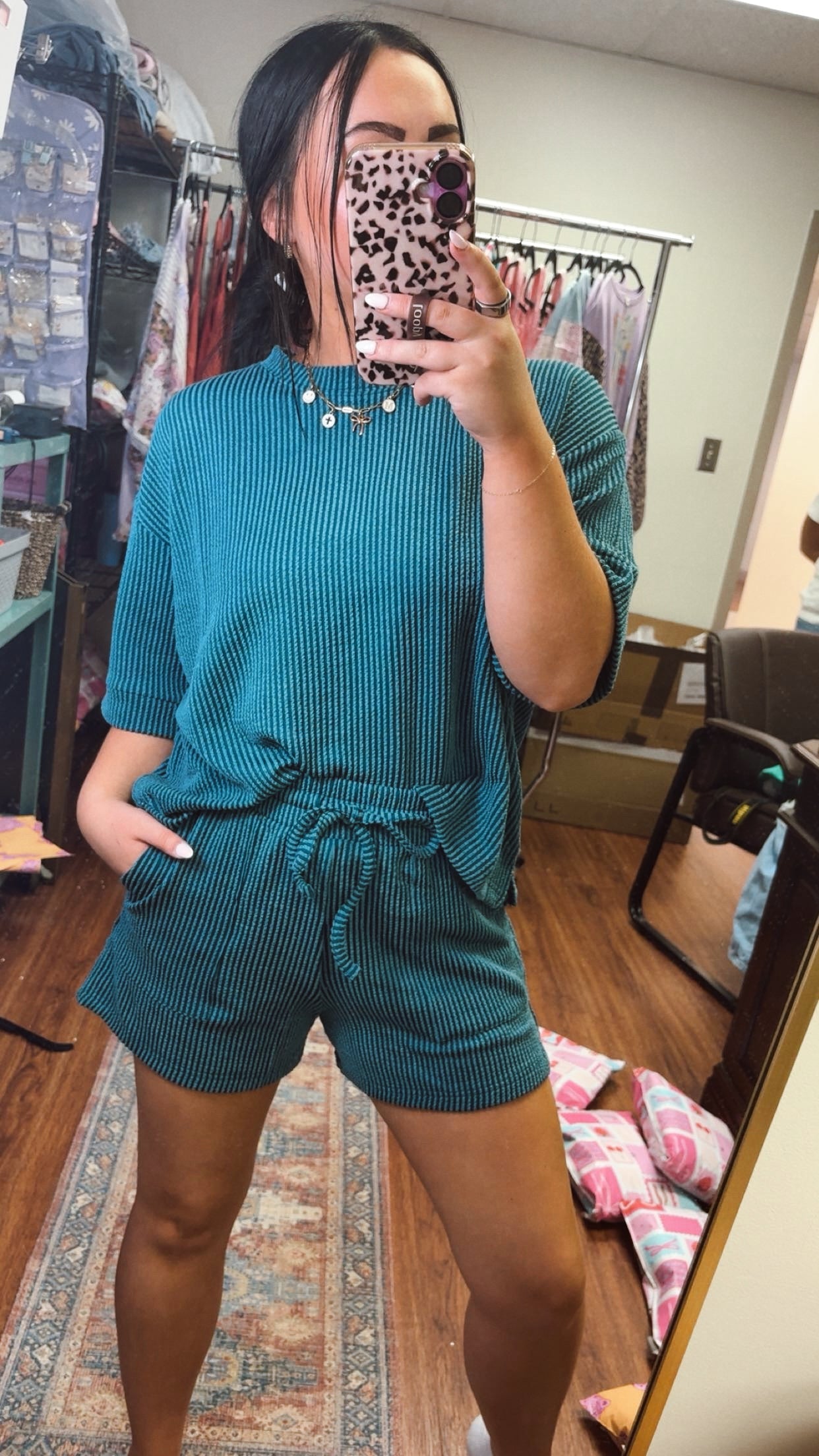 All About Comfort Ribbed Set- Teal