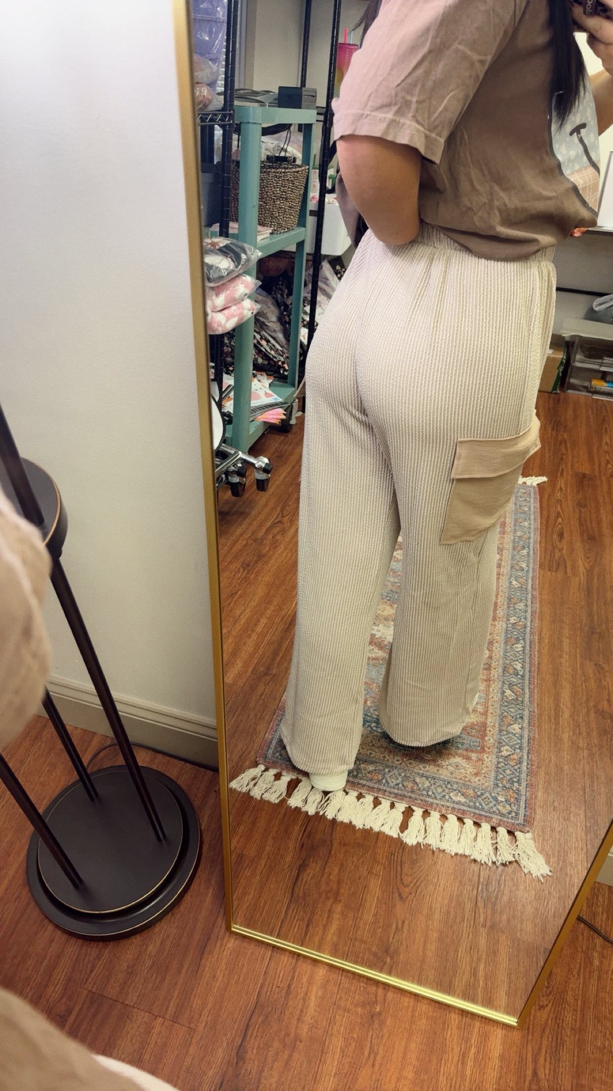 Neutral Hues Ribbed Pants