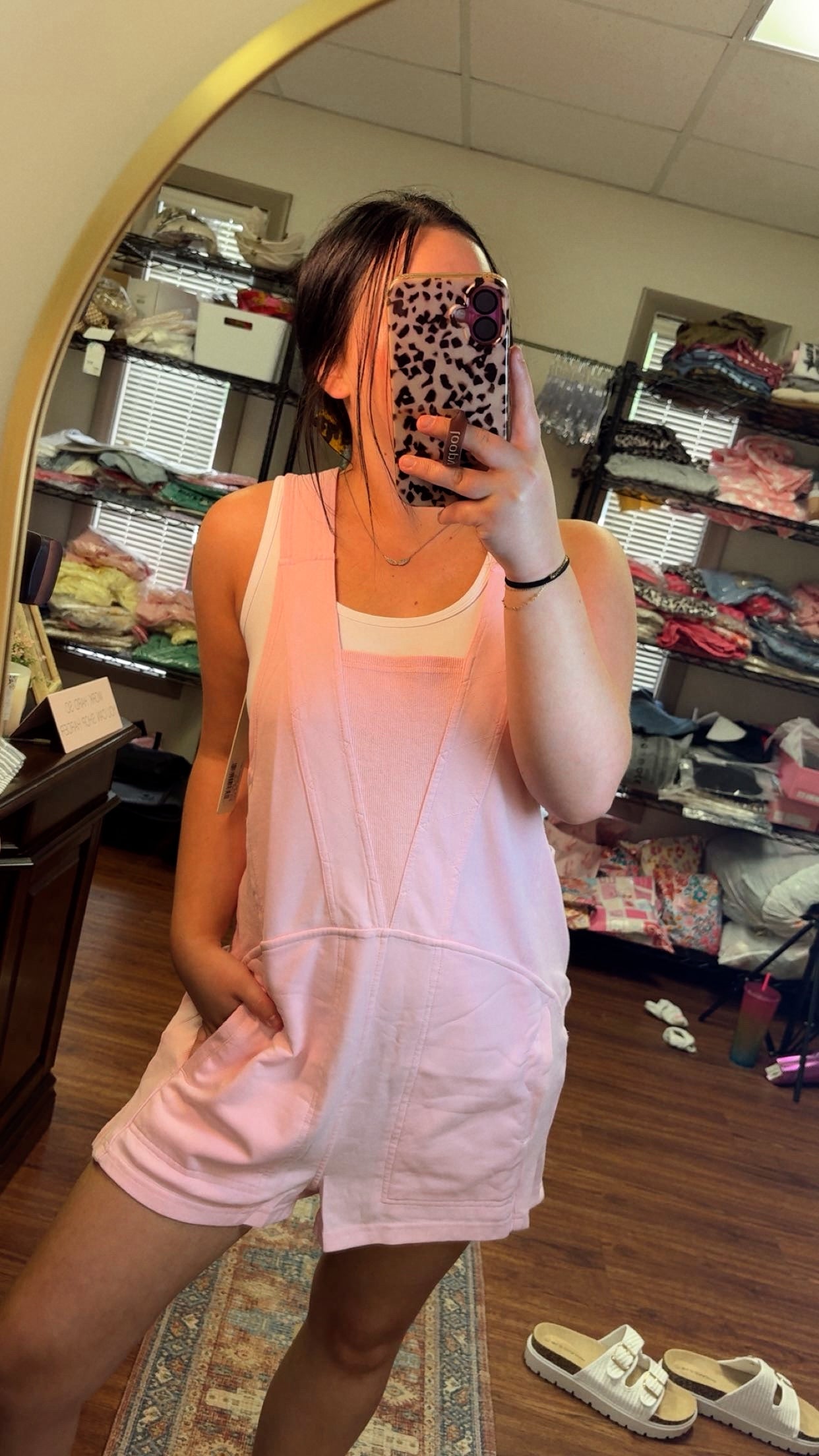 Feeling Pretty Romper- Pale Pink