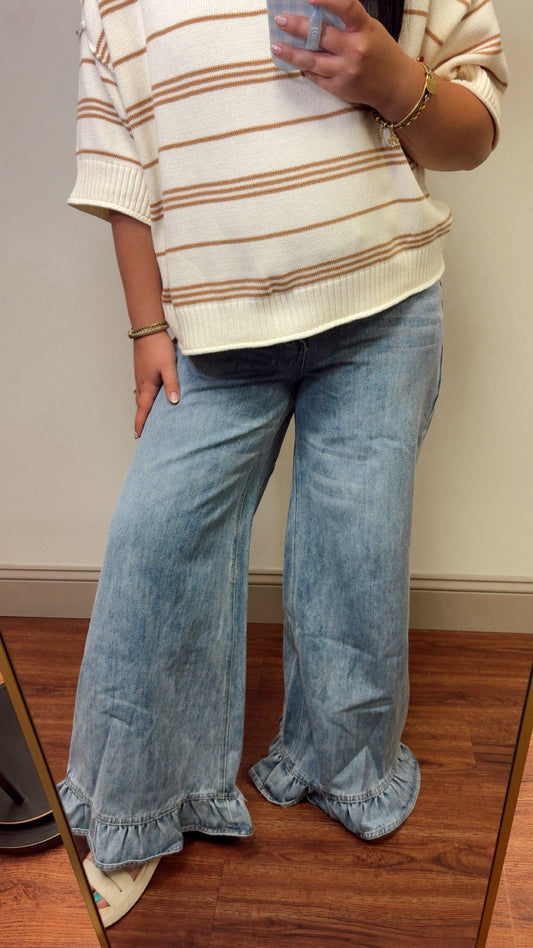 Coastal Breeze Ruffle Jeans