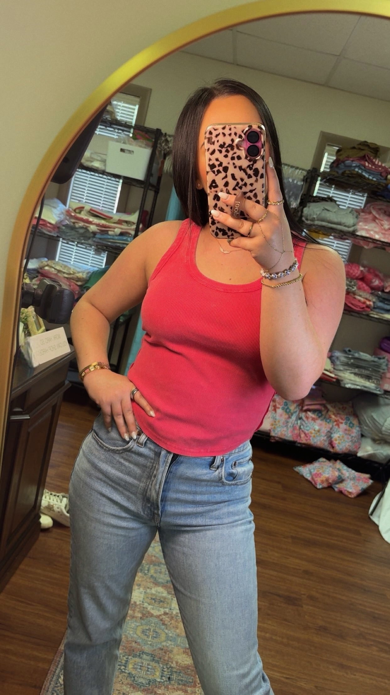 Raspberry Swirl Ribbed Tank