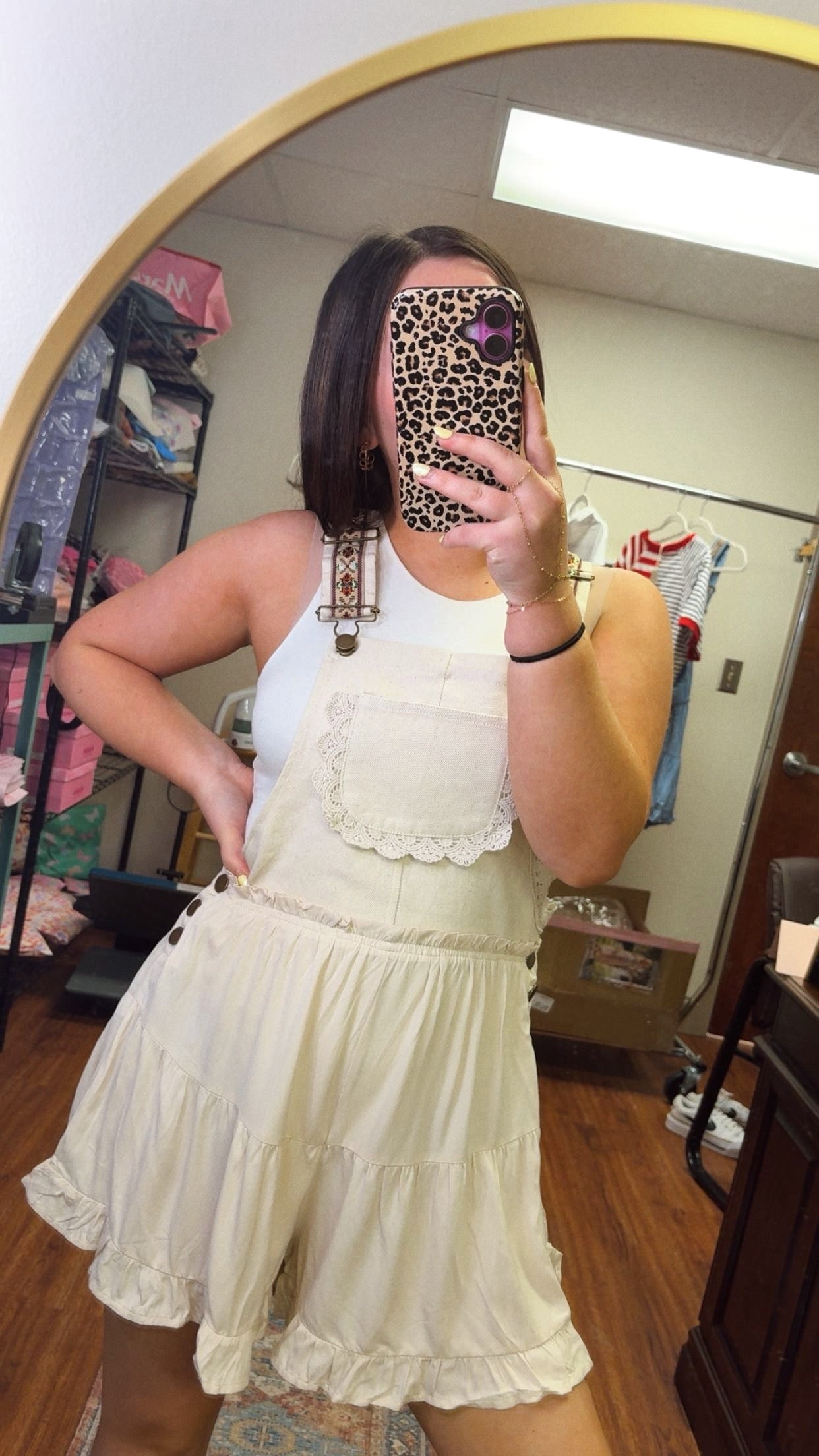 Sunset Swirl Overalls- Oatmeal