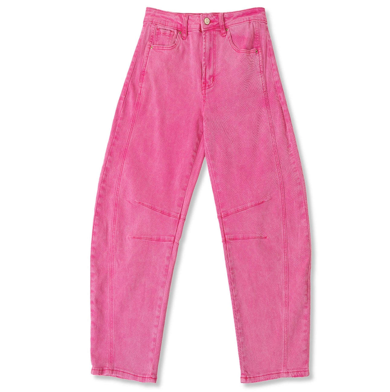 Bold Barrel Jeans - Hot Pink