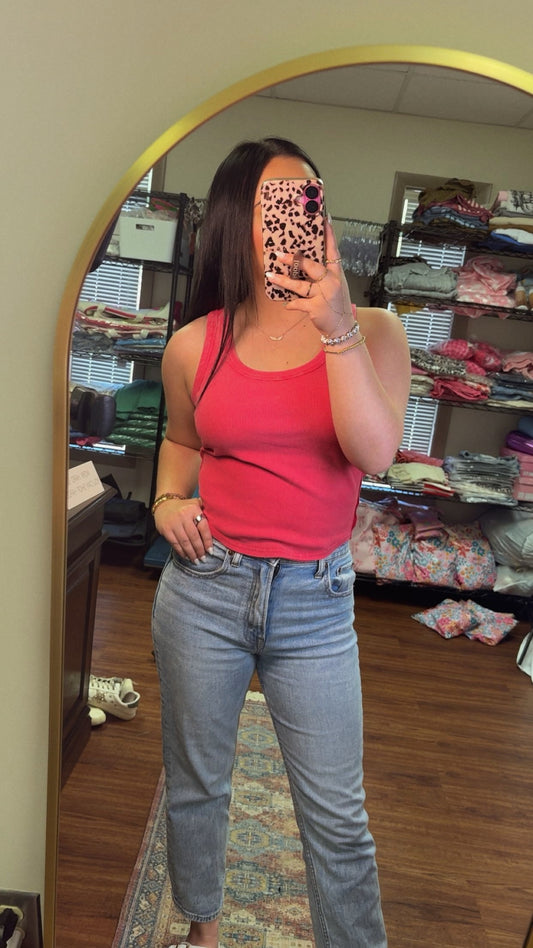 Raspberry Swirl Ribbed Tank