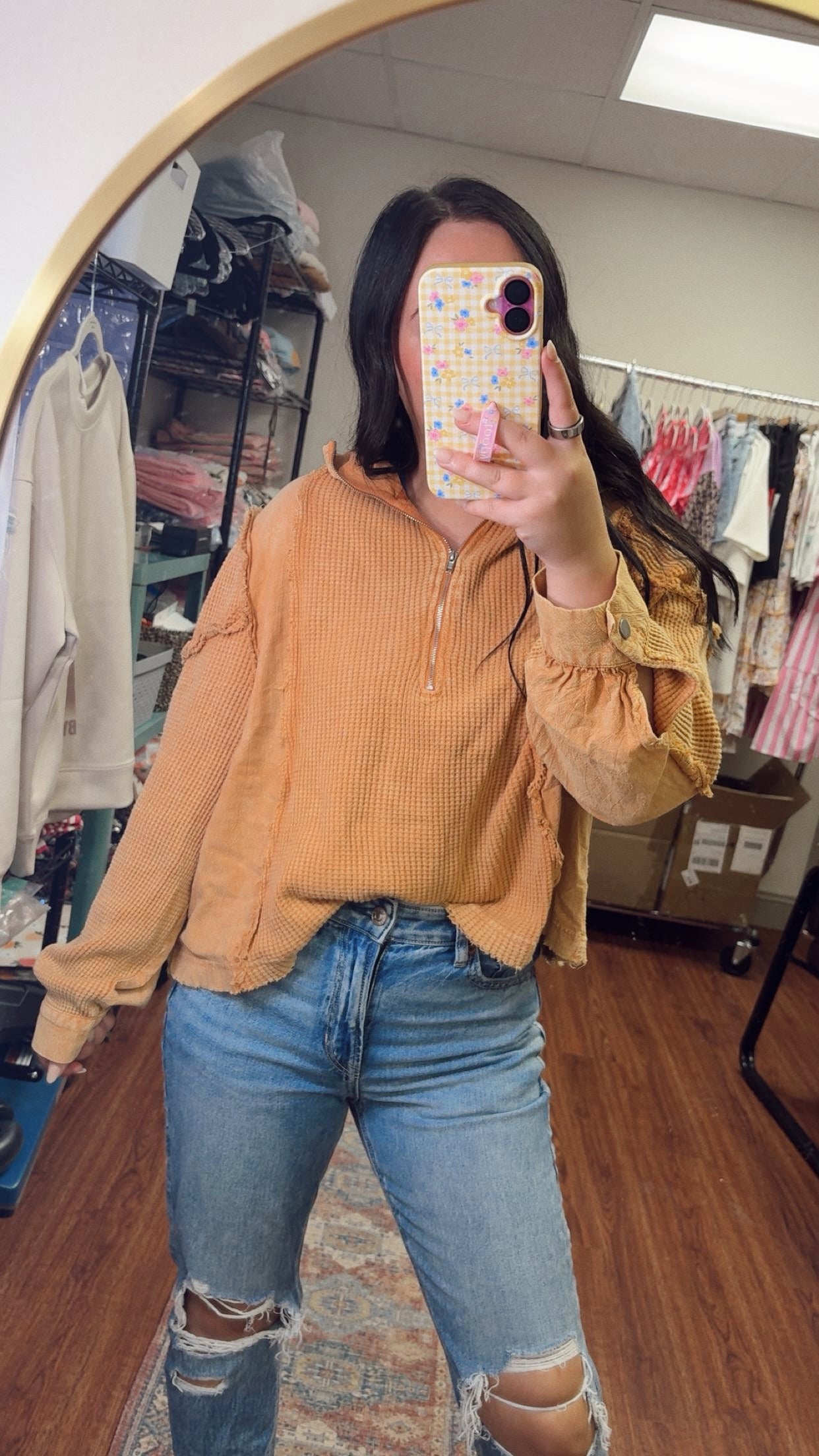 Spooky Season Waffle Knit Pullover
