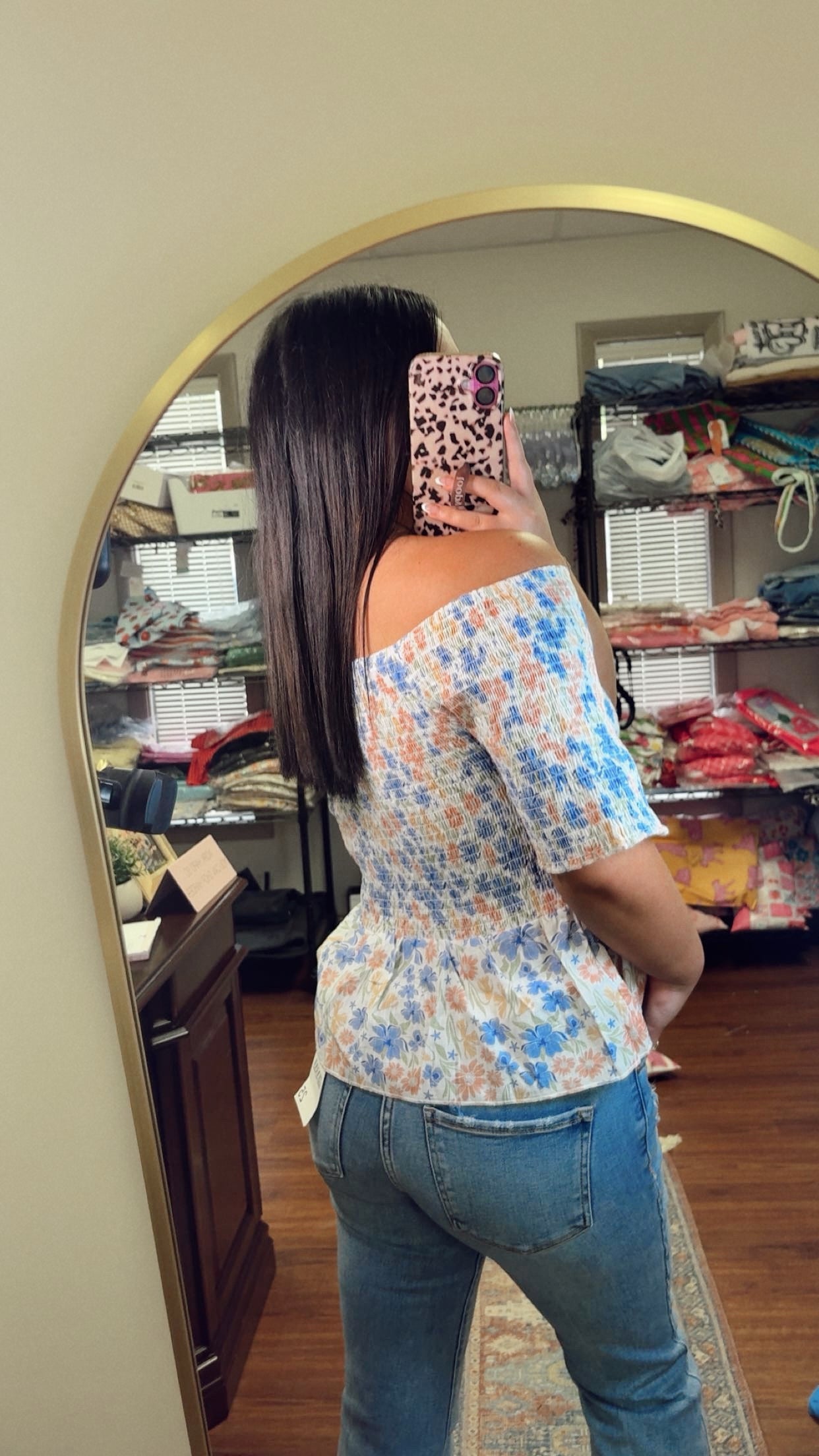 Essie Floral Smocked Top