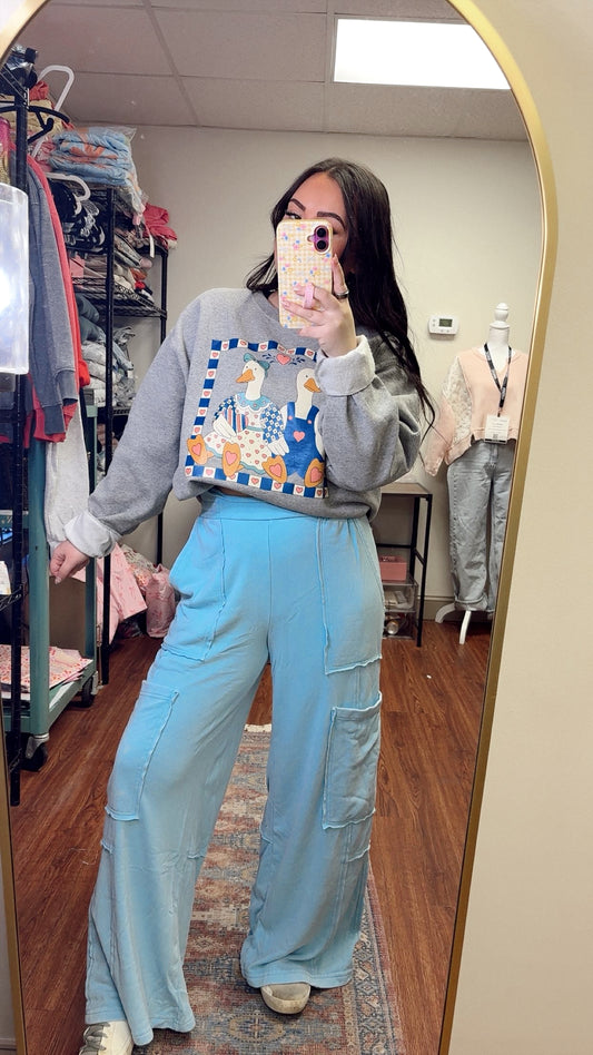 Comfort Is Key Sweatpants- Blue