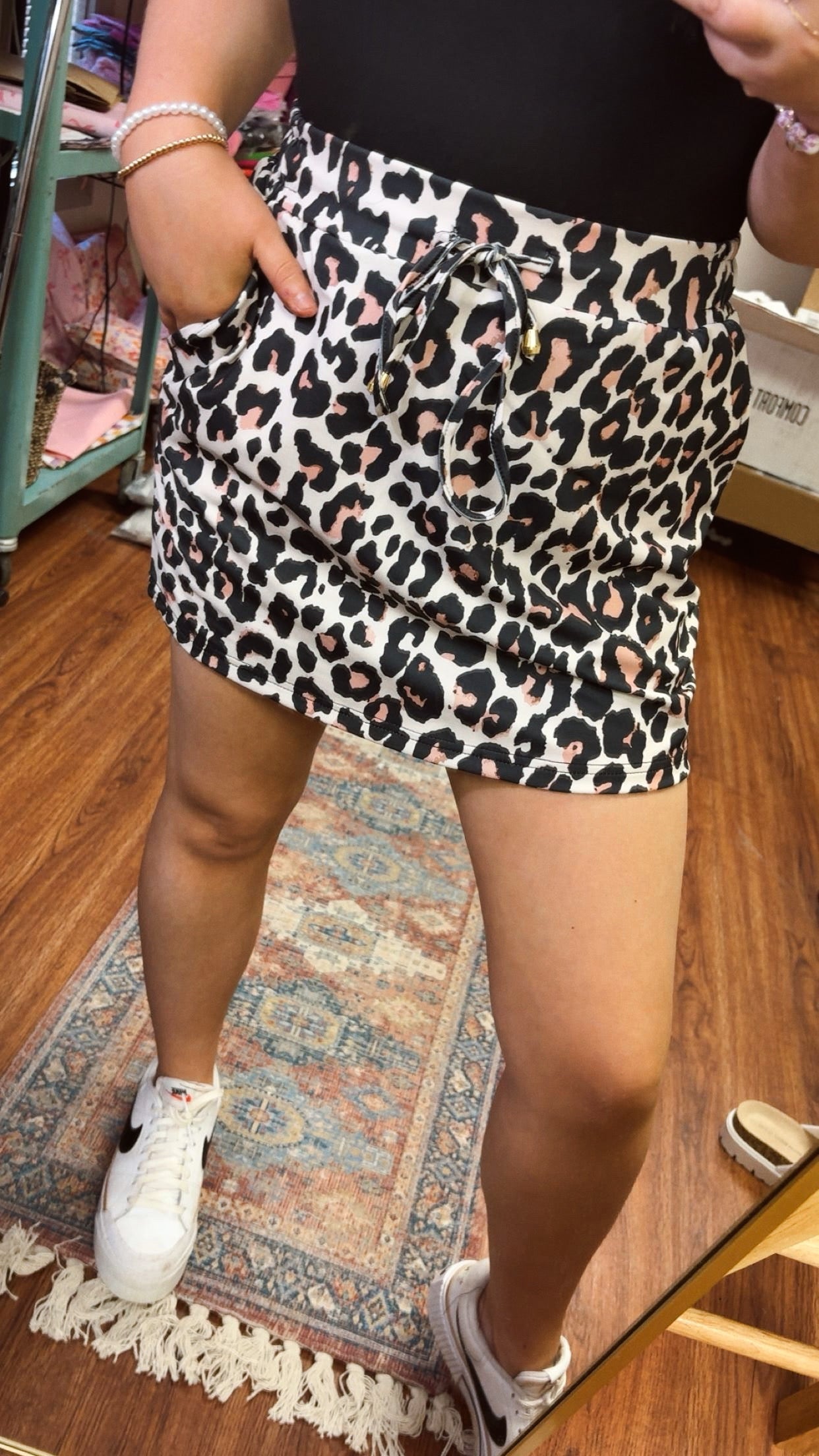 Side Hustle Leopard Skort