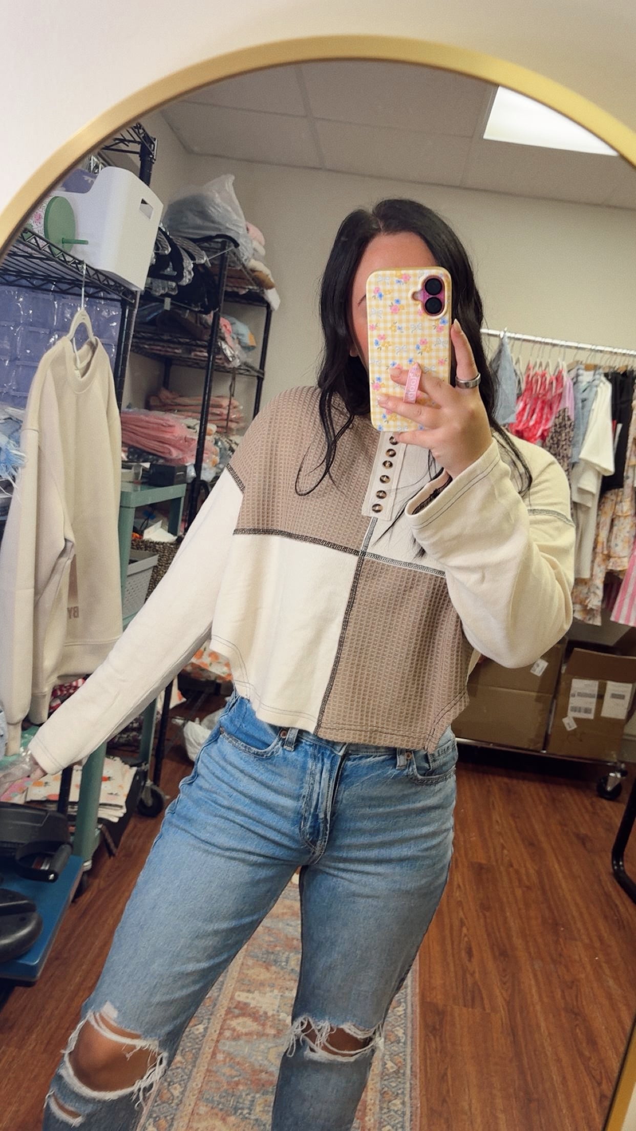 Waffle Henley Top