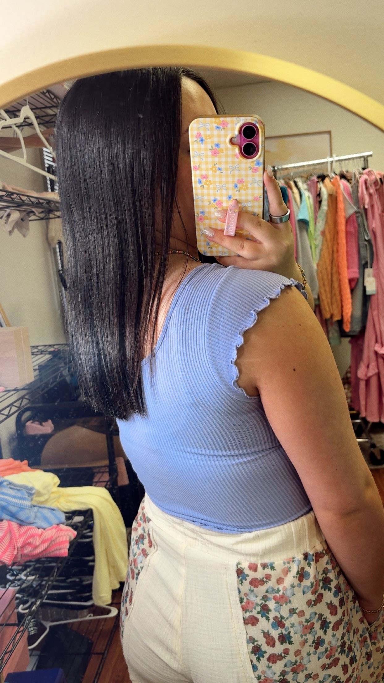 Blue Blooms Seamless Top