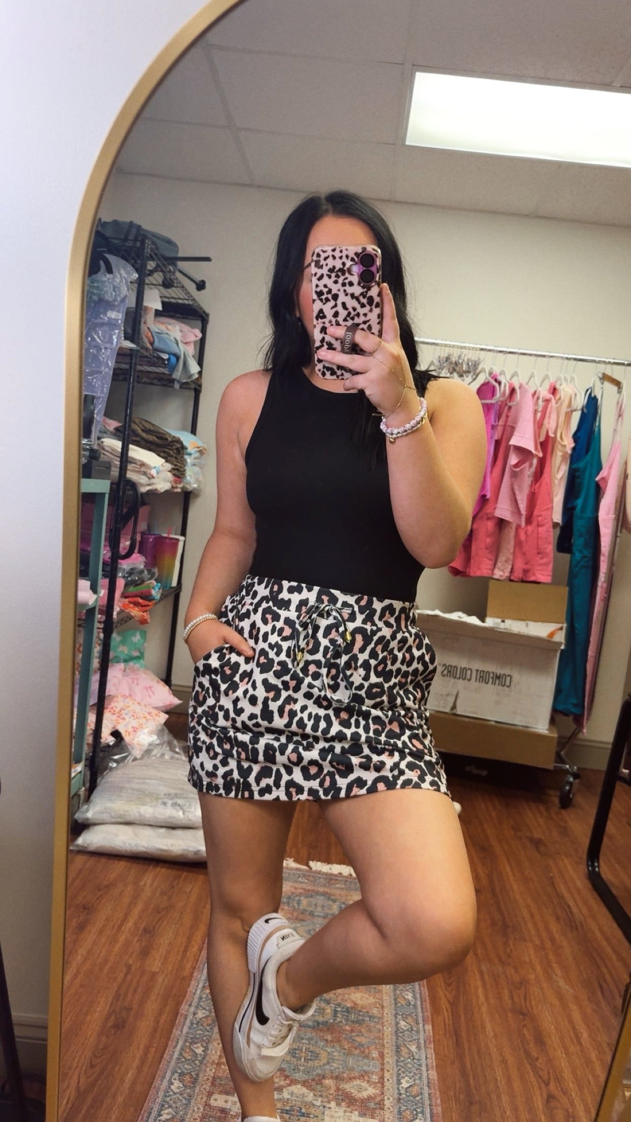 Side Hustle Leopard Skort
