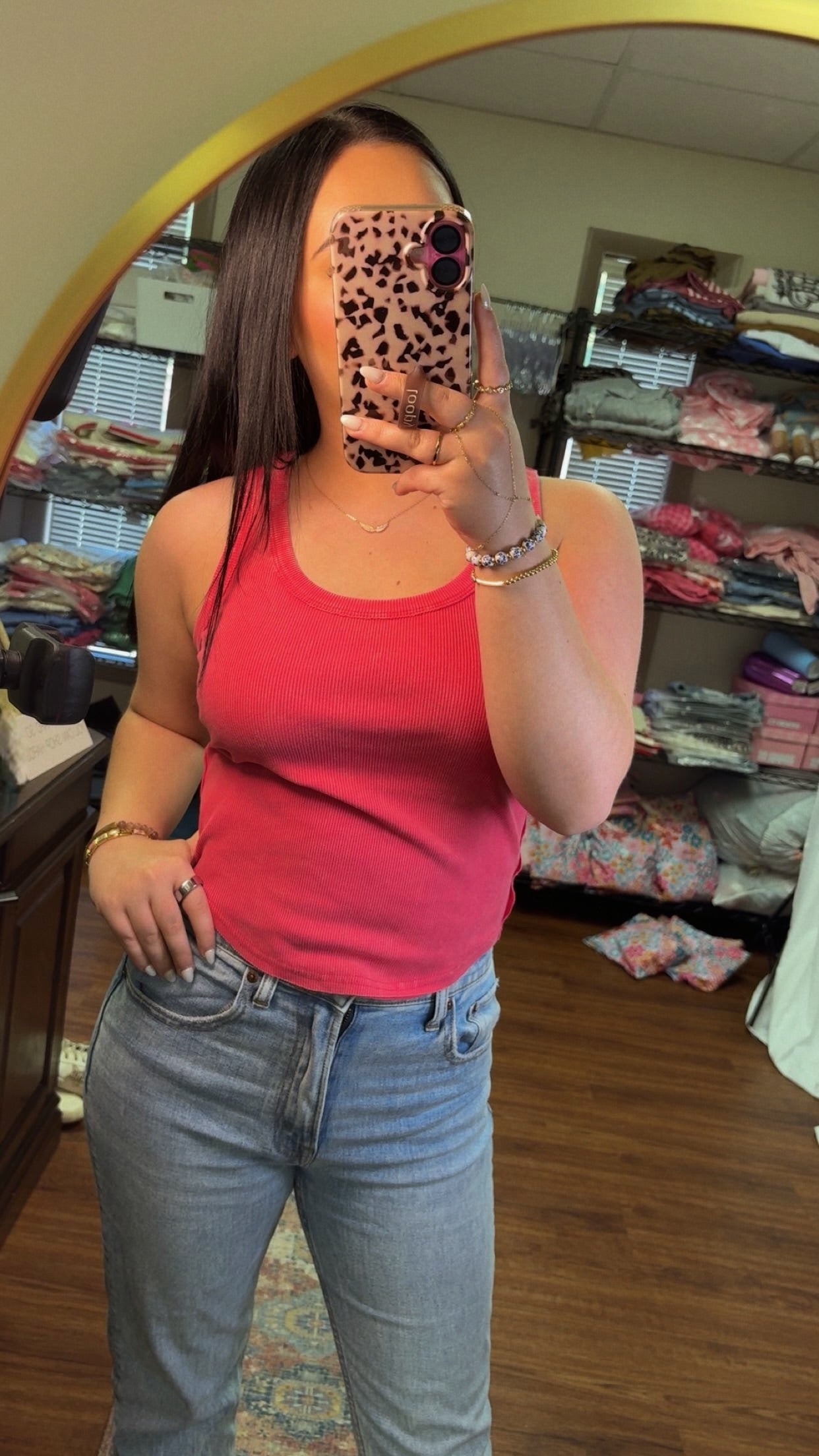 Raspberry Swirl Ribbed Tank