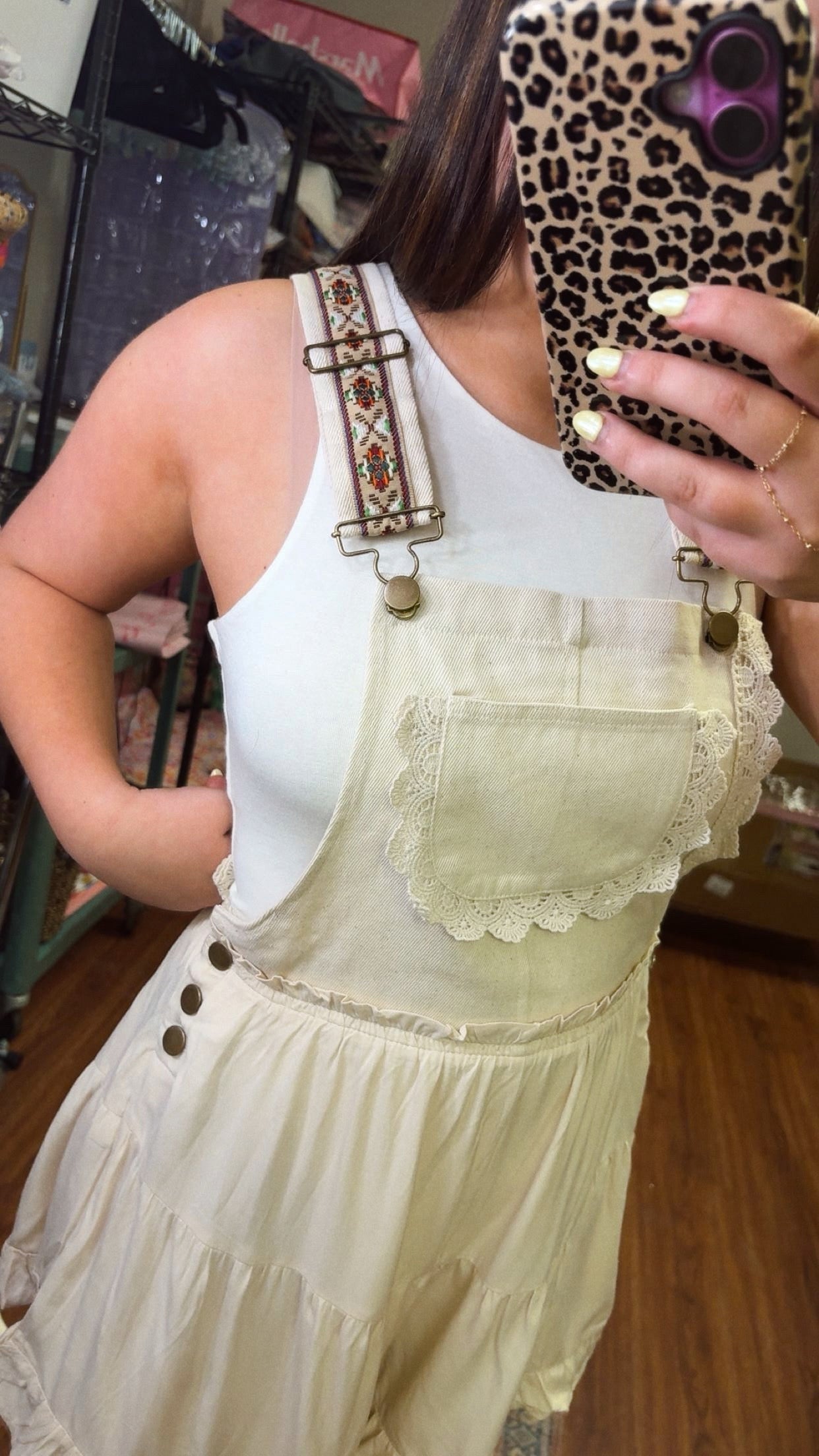 Sunset Swirl Overalls- Oatmeal