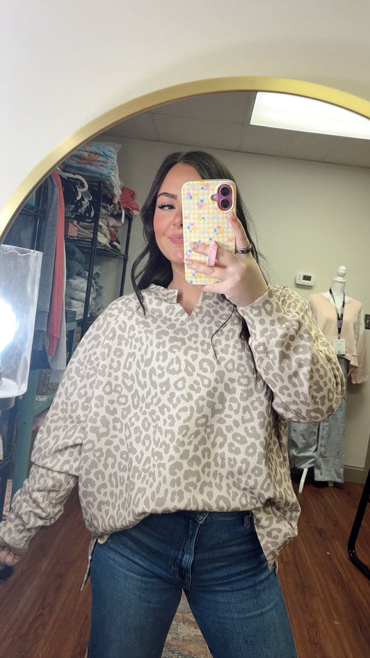 Spring Forward Sweatshirt- Leopard