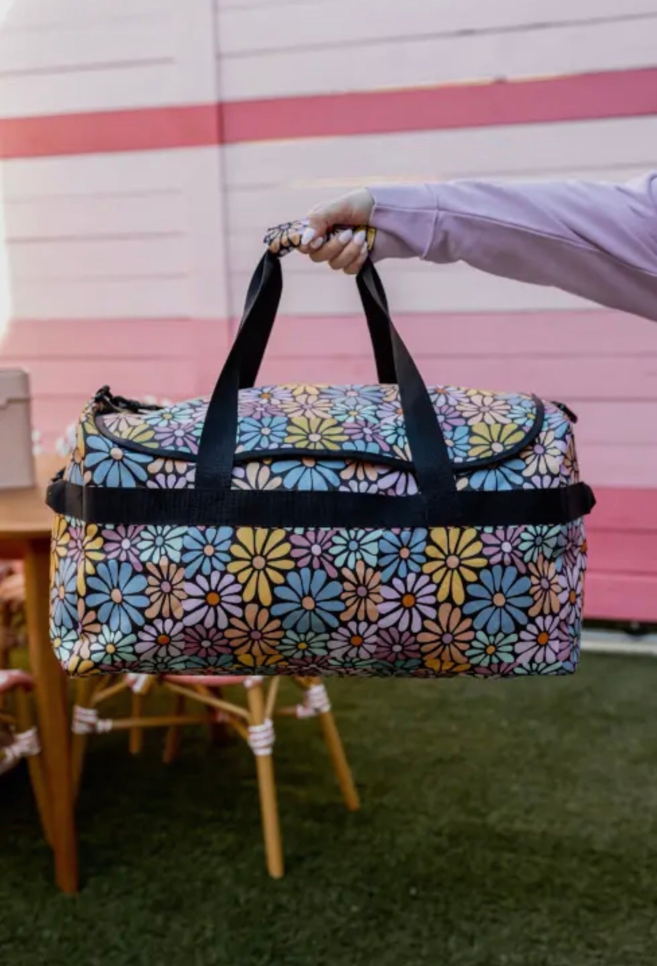 Black Daisy Weekender Bag