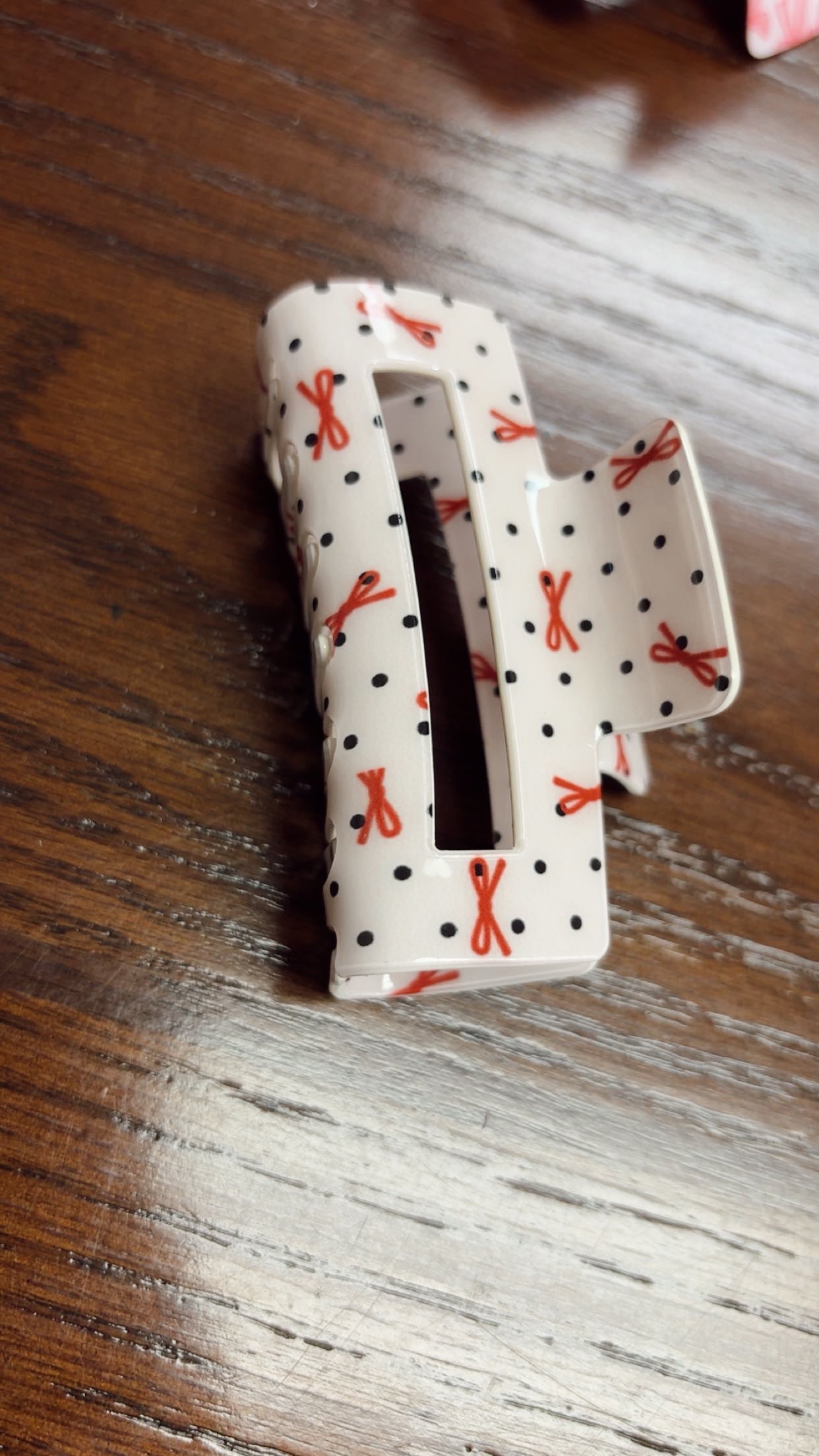 Jumbo Polka Dot Bow Claw Clip