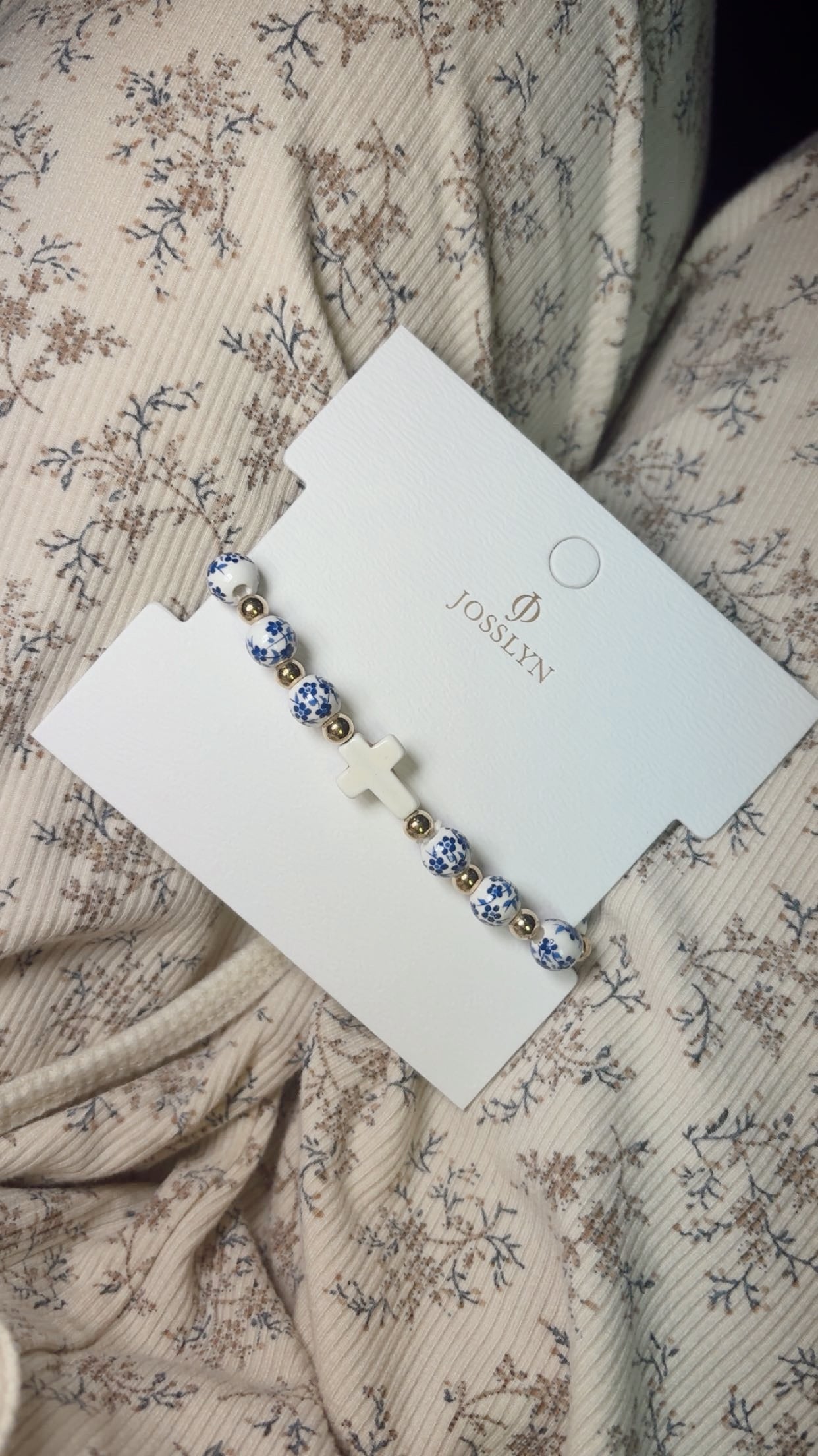 Porcelain Cross Bracelet