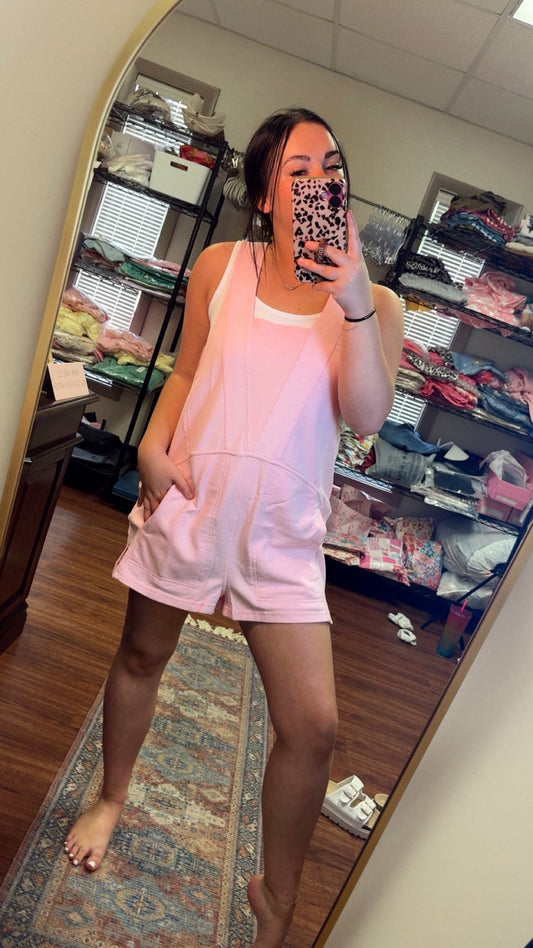 Feeling Pretty Romper- Pale Pink