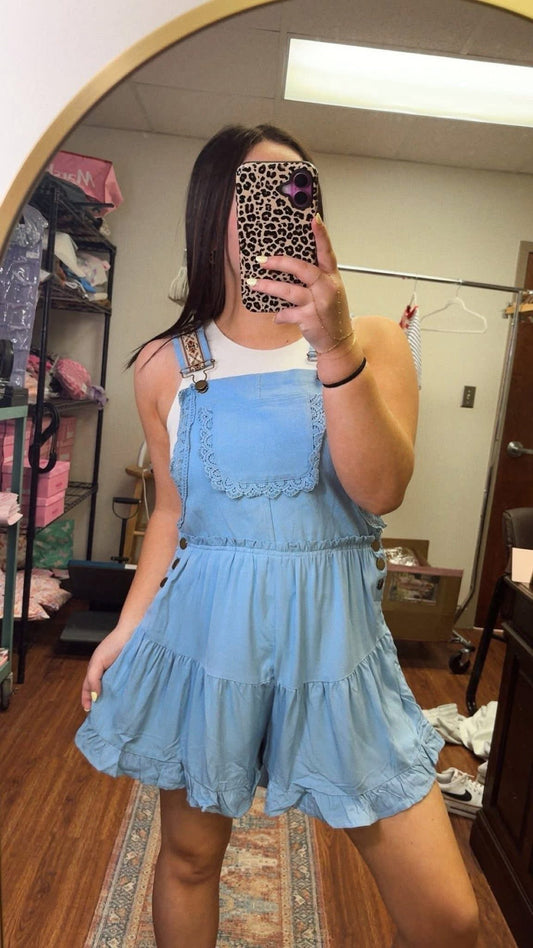 Sunset Swirls Overalls- Blue