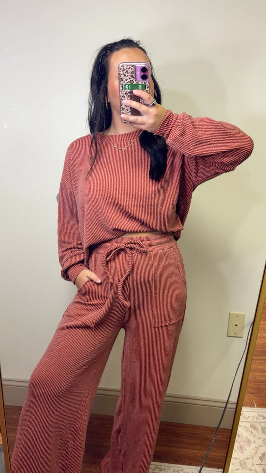 Cozy Girl Set - Rust