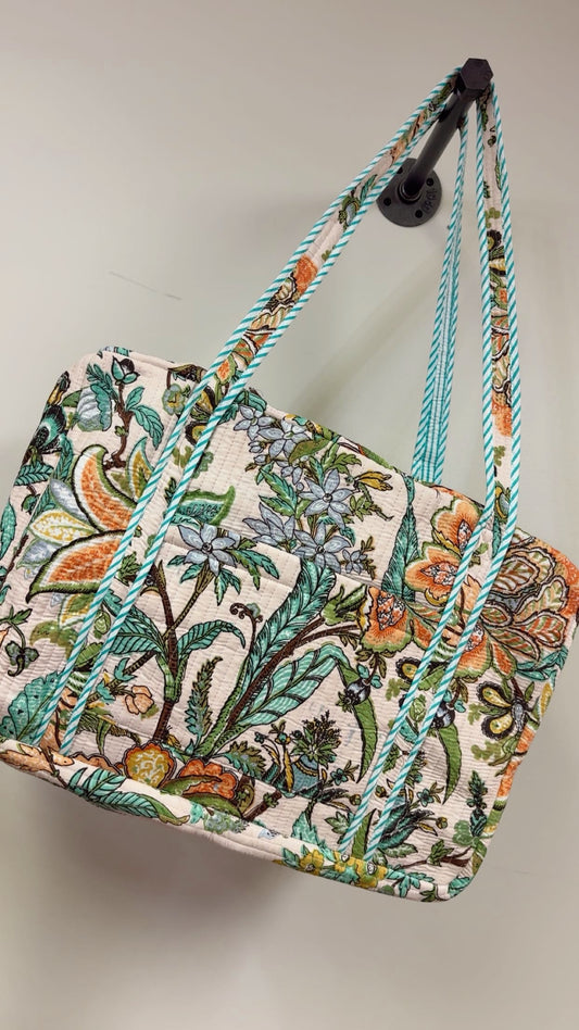 Hand Quilted Weekender - Jungle Floral