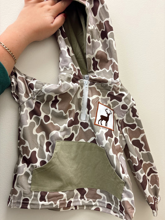 Deer Embroidered Hoodie