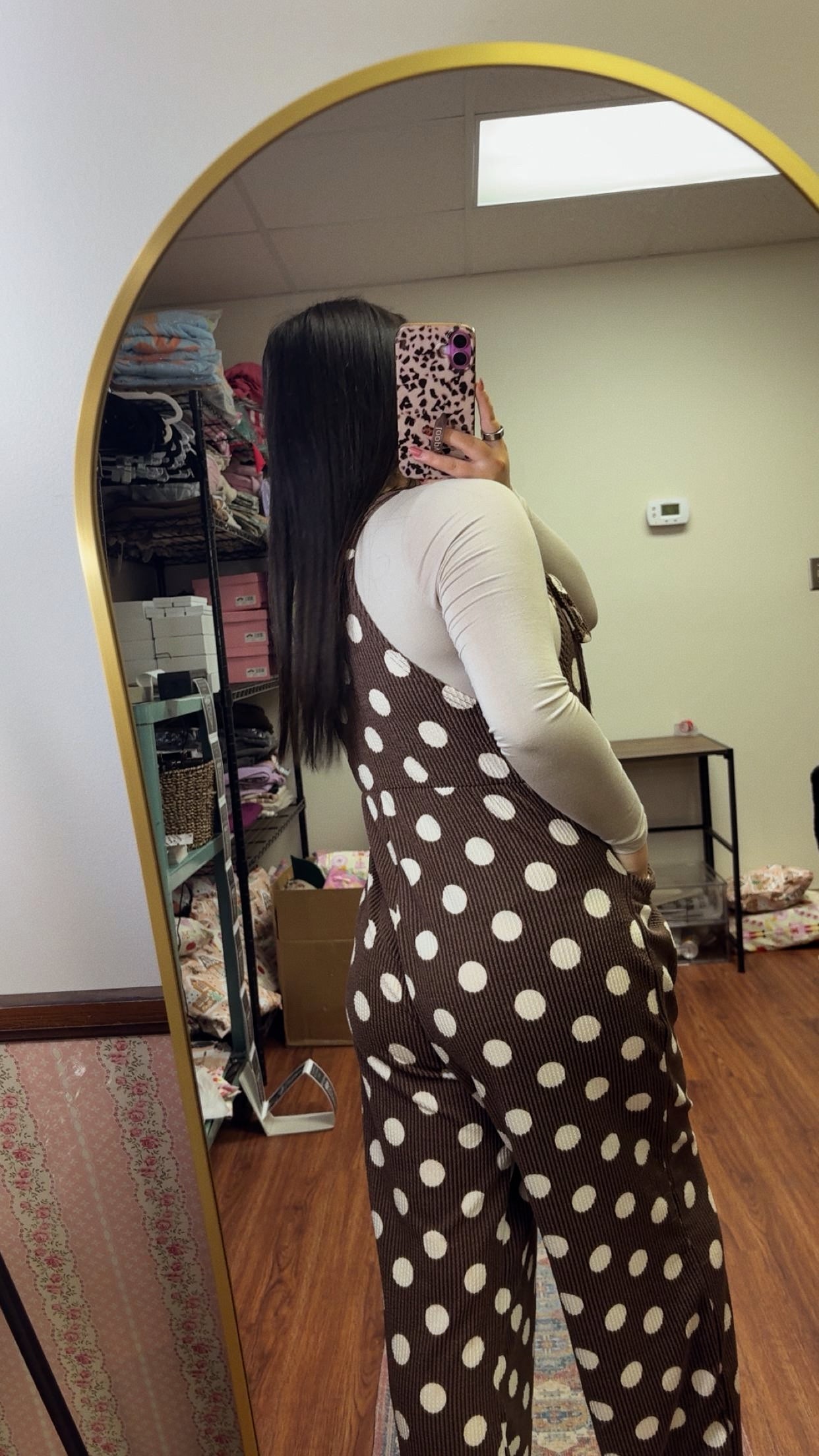 Polka Dot Ribbed Jumpsuit