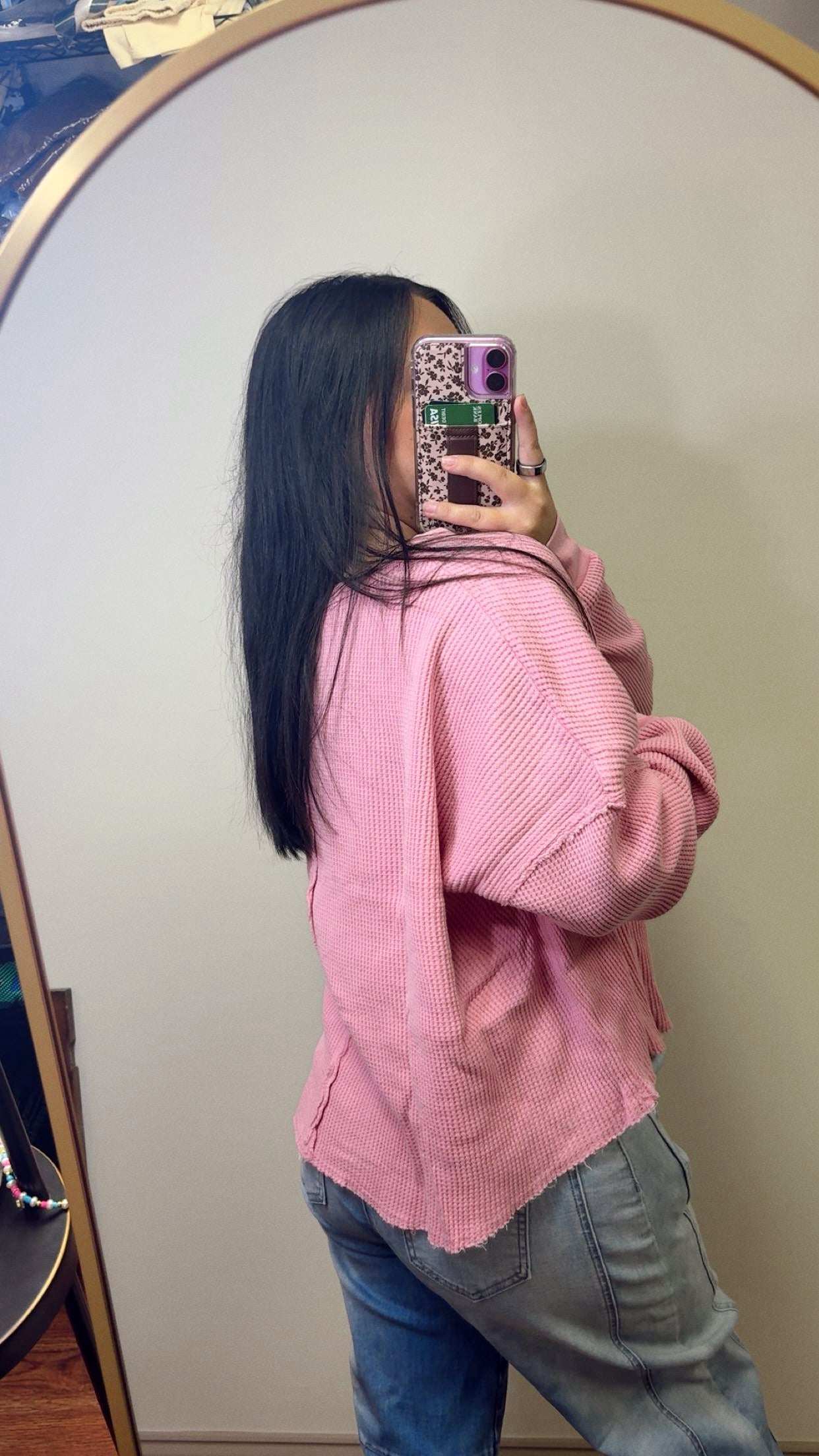 Better Than Basic Waffle Top - Pink