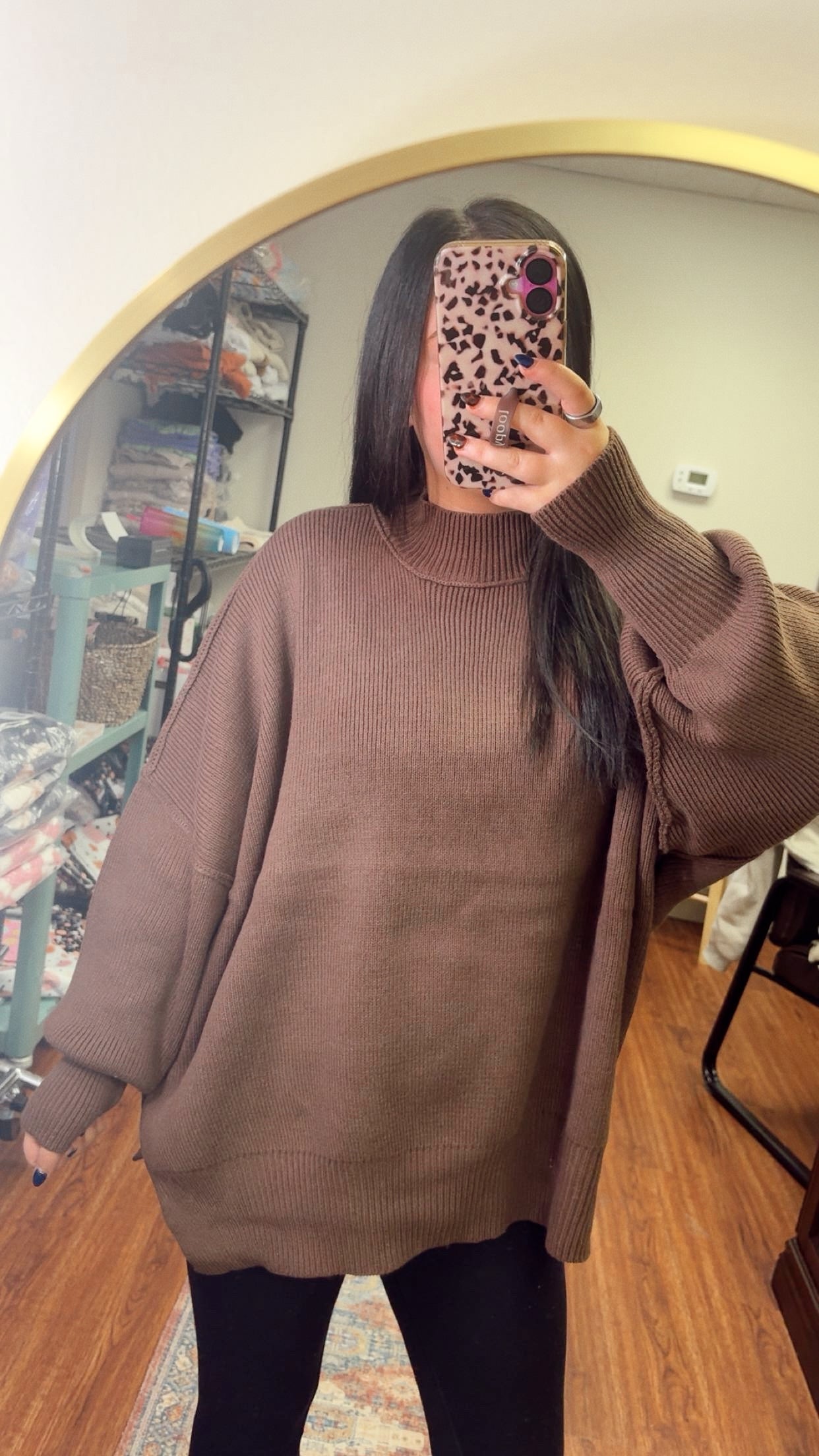 Downtown Oversized Sweater- Brown