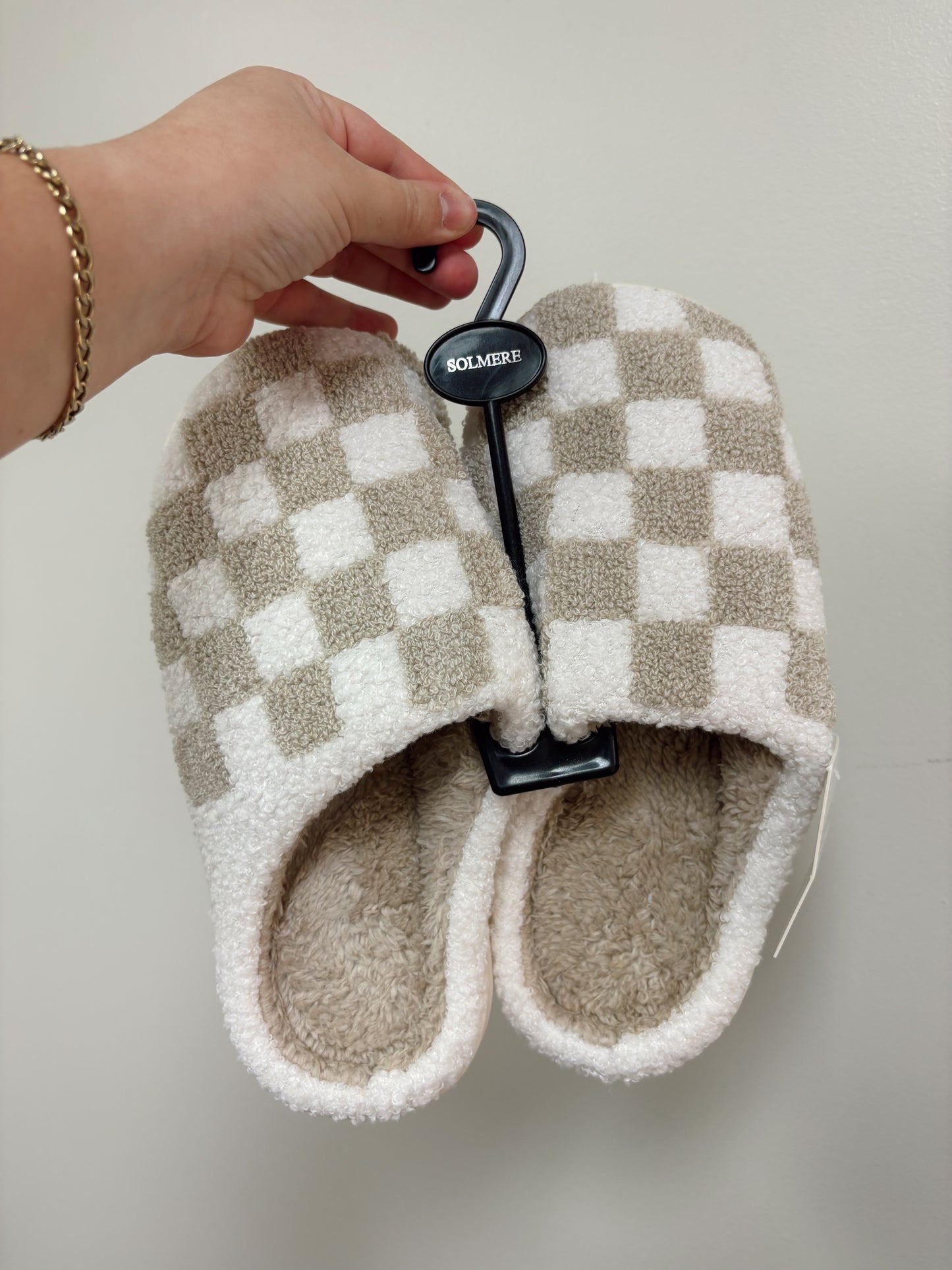 Caramel Checker Slippers