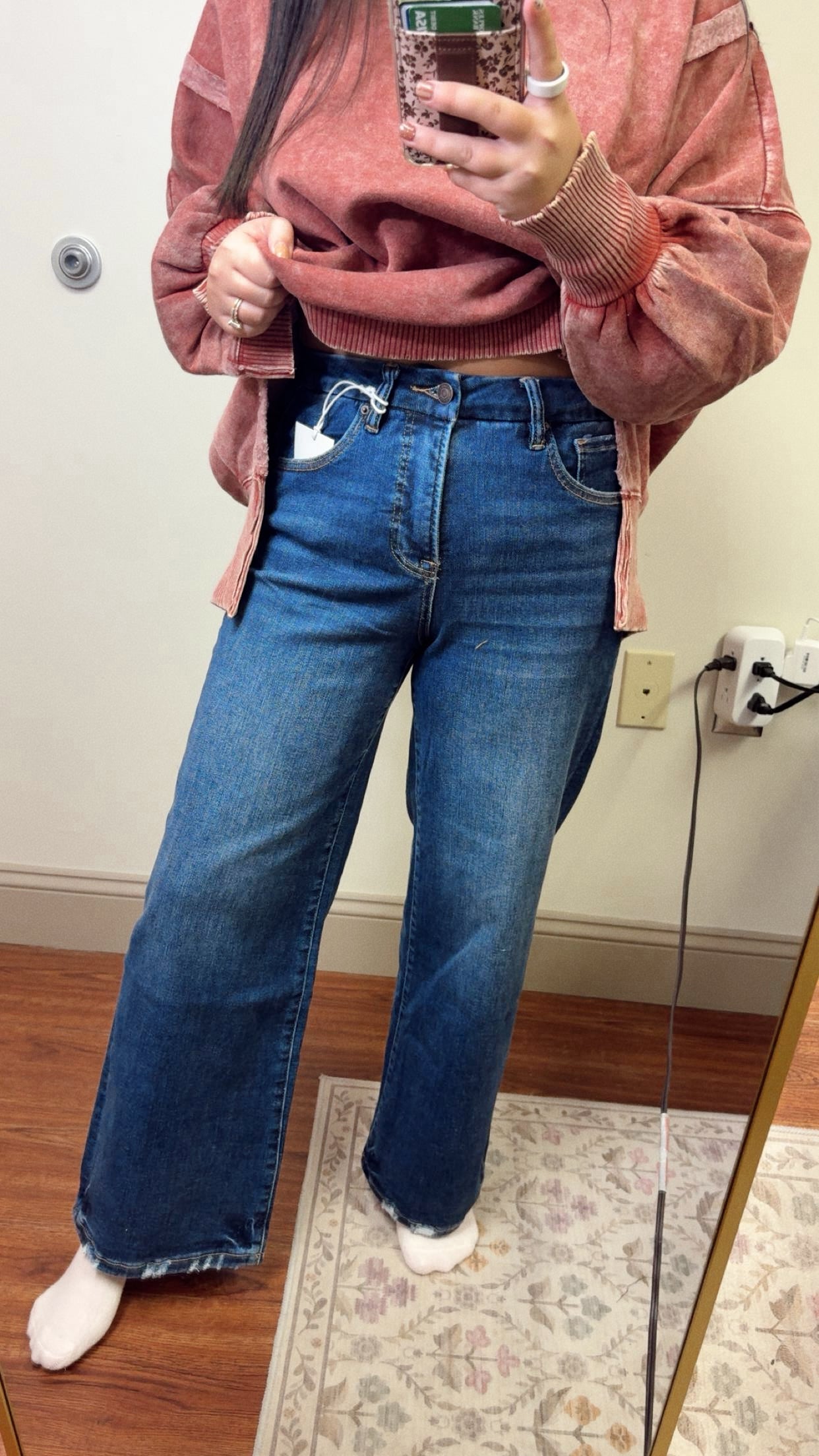 Midnight Cropped Wide Leg Jeans