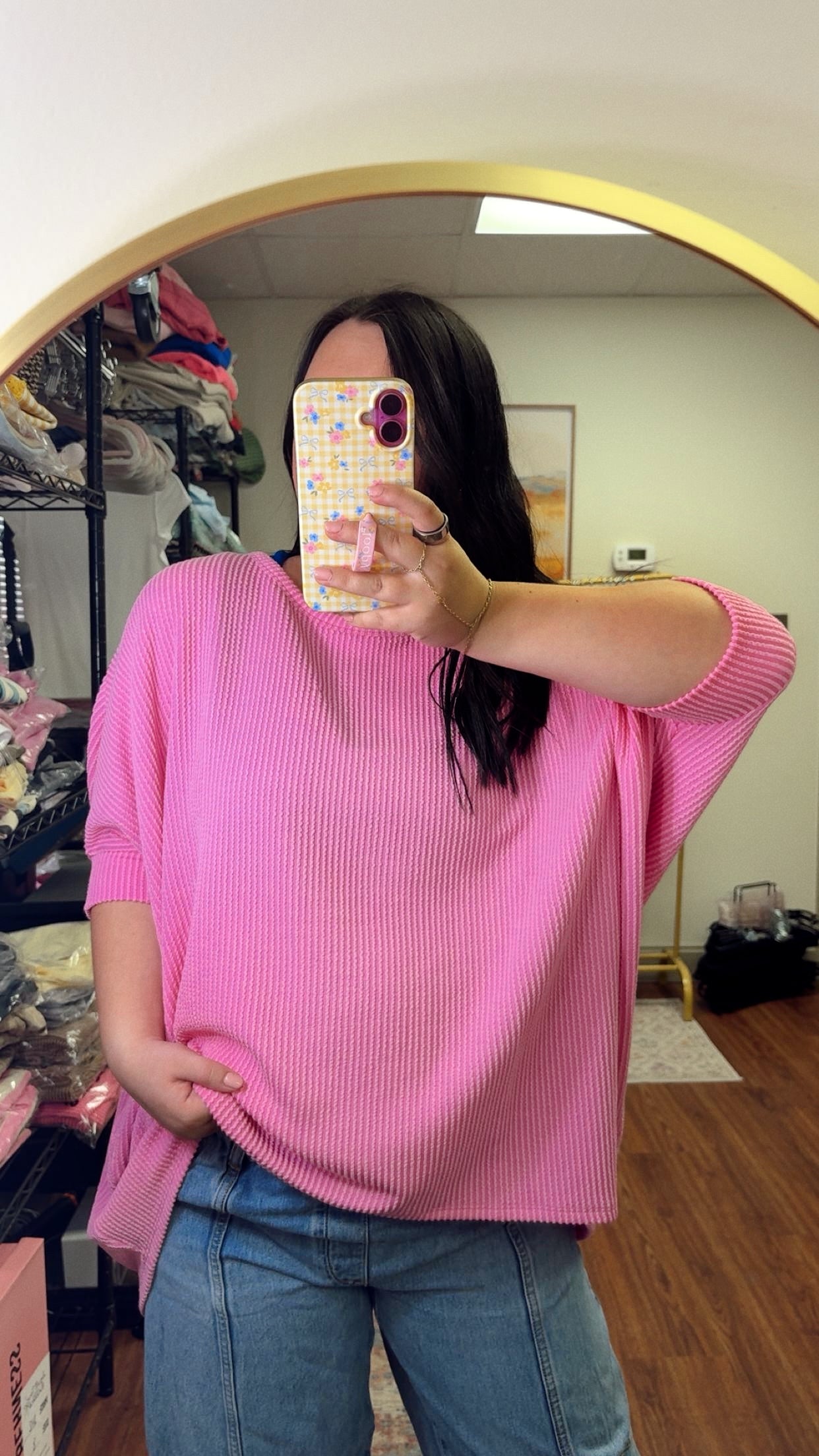 Simple Days Ribbed Top - Candy Pink
