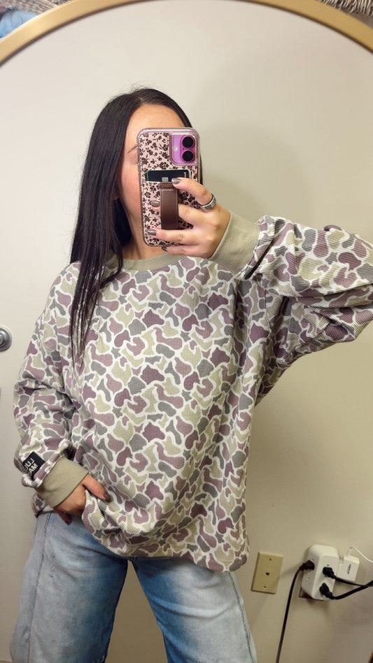 Lulu Mac Camo Waffle Top