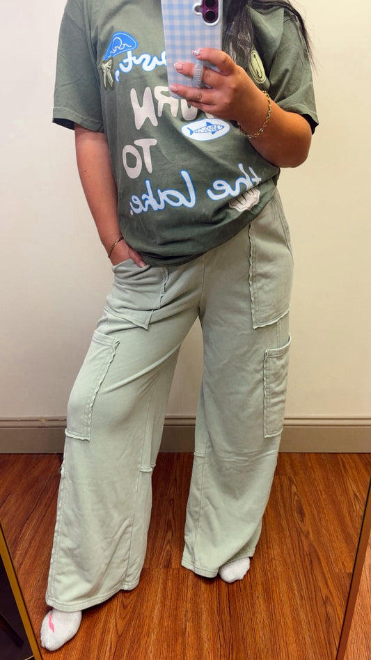 Cargo Cutie Sweatpants - Sage
