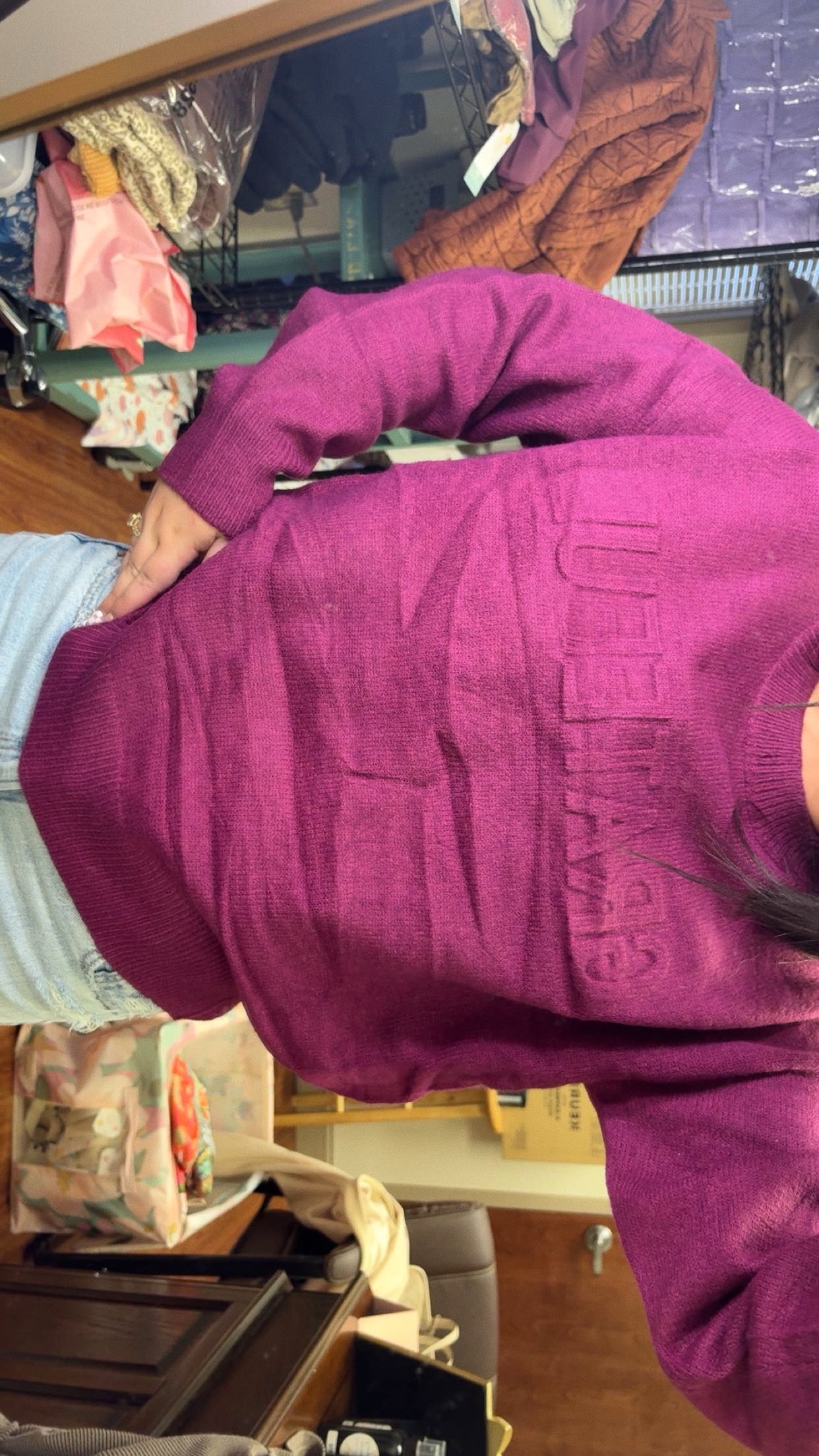 Grateful Embossed Sweater