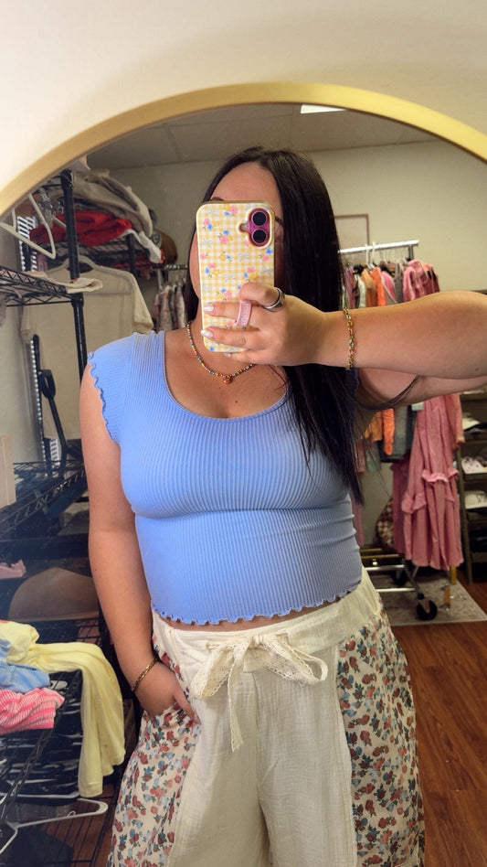Blue Blooms Seamless Top
