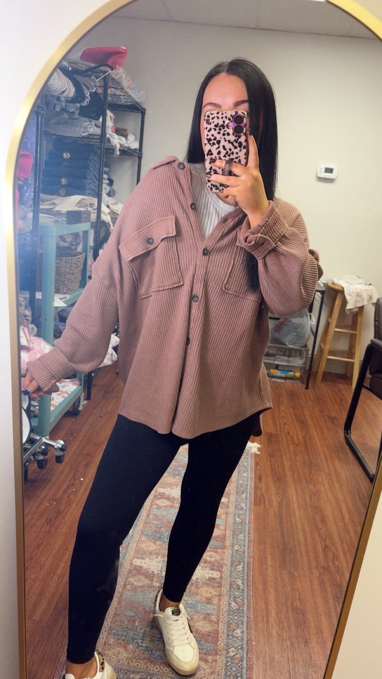 You Matter Waffle Knit Shacket