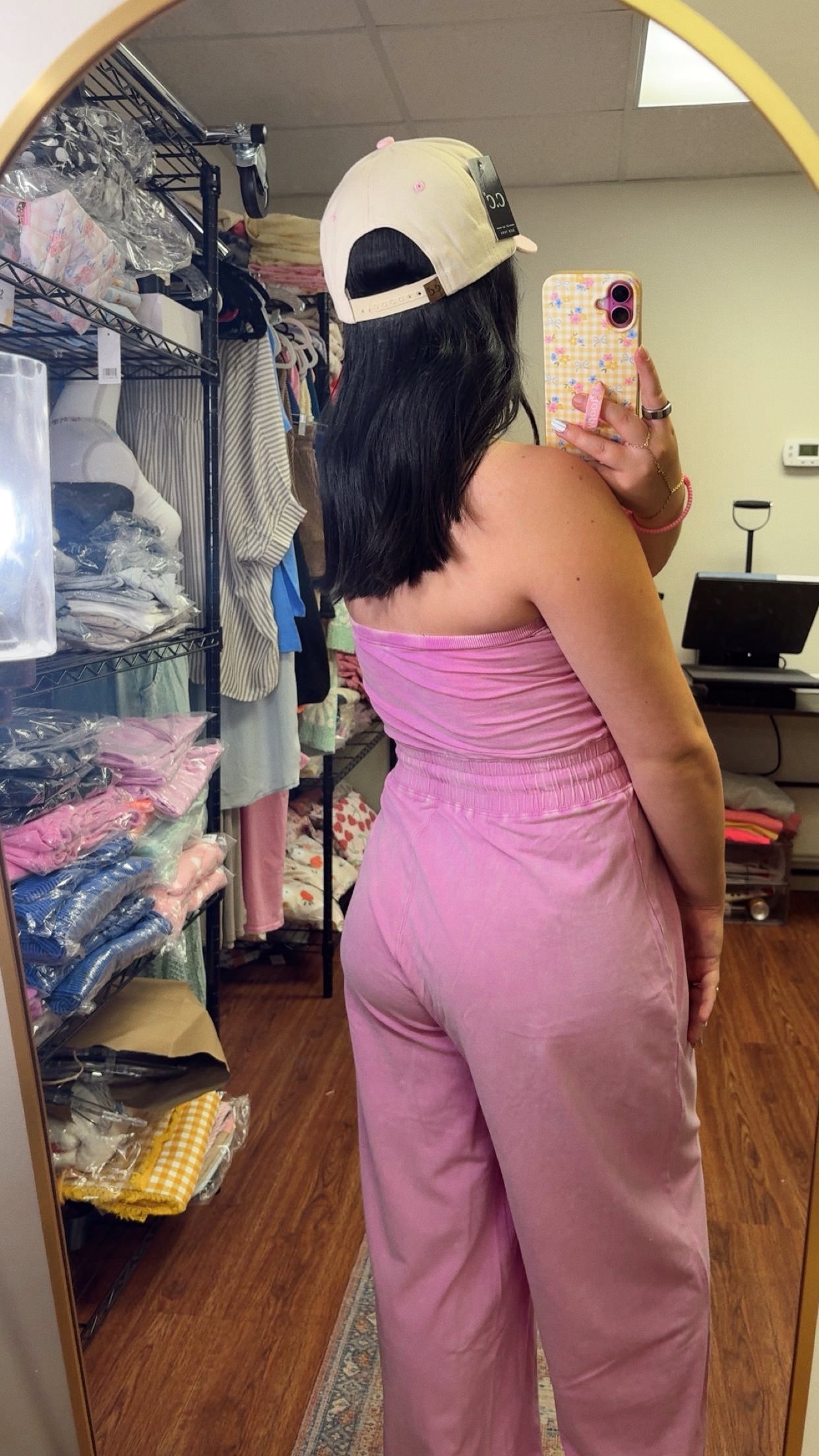 Look Again Strapless Jumpsuit - Mauve