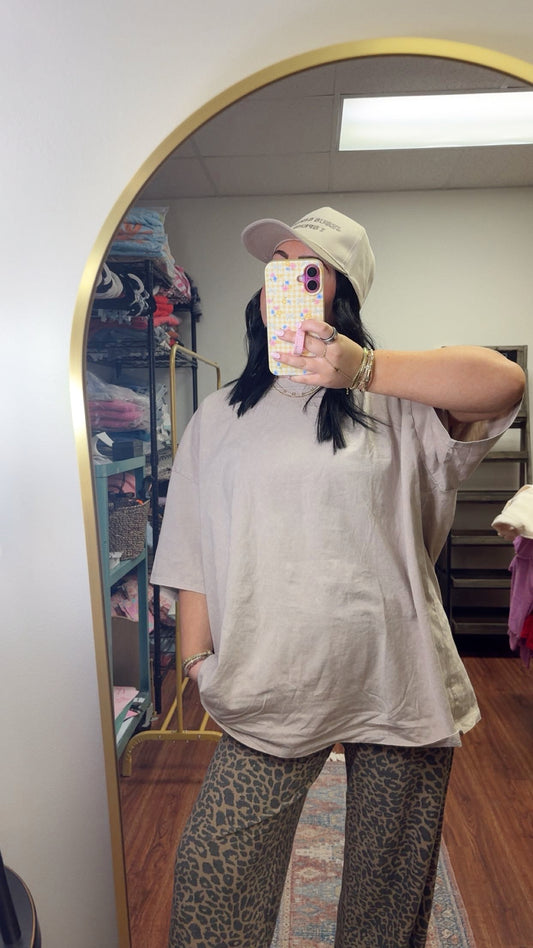 The Necessity Oversized Tee- Ash Mocha