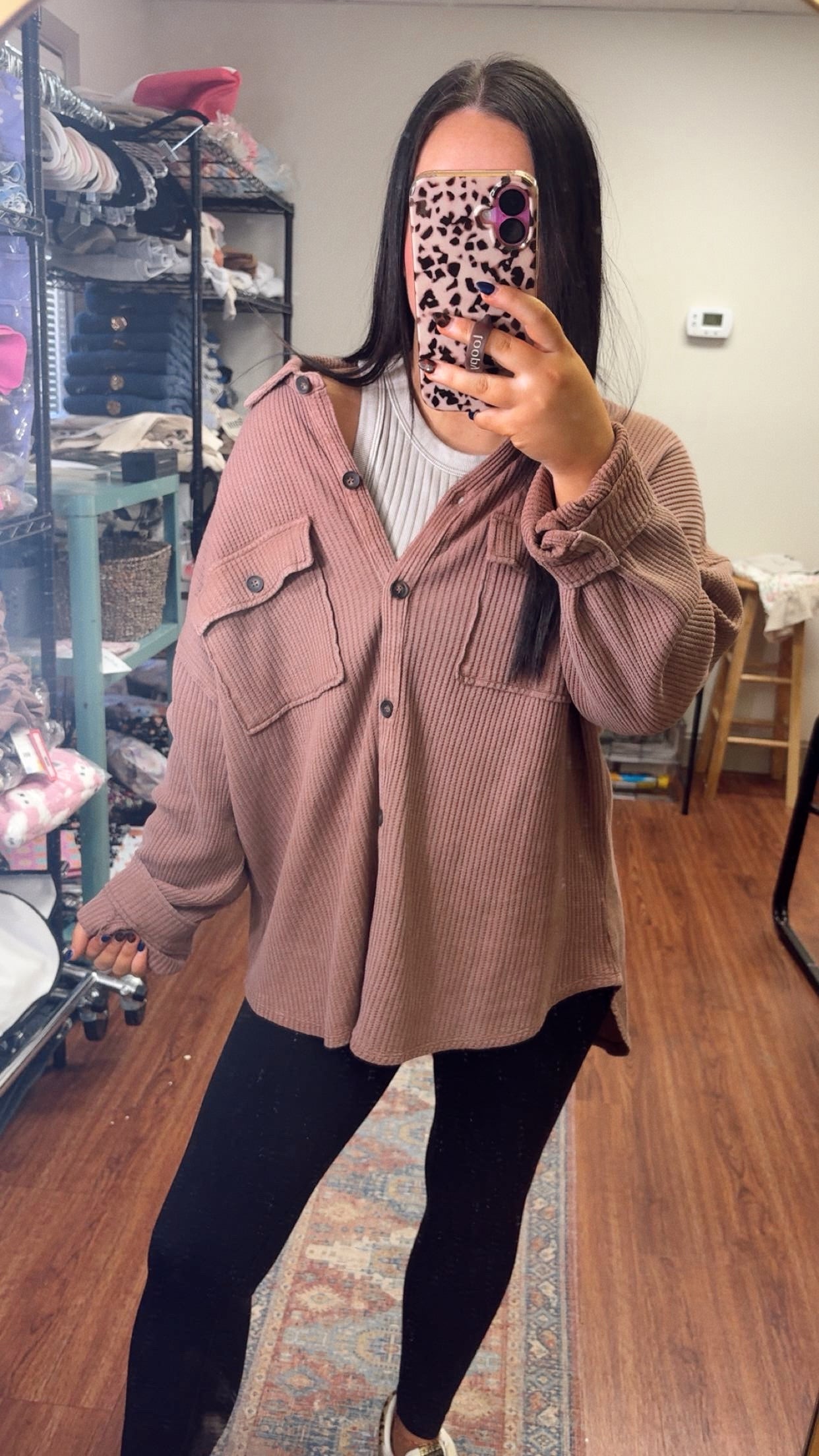 You Matter Waffle Knit Shacket