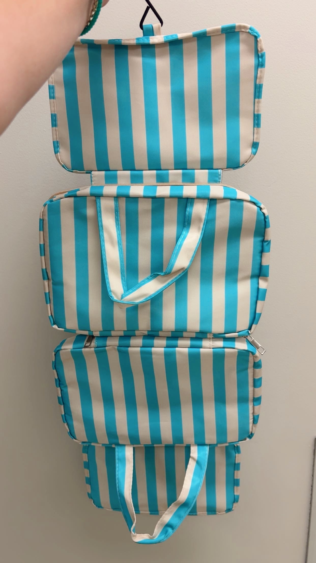 Striped Hanging Toiletry Bag