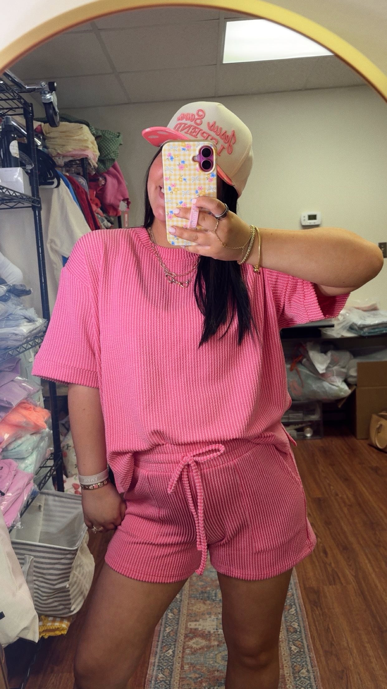 Hot Shot Ribbed Set - Fuchsia