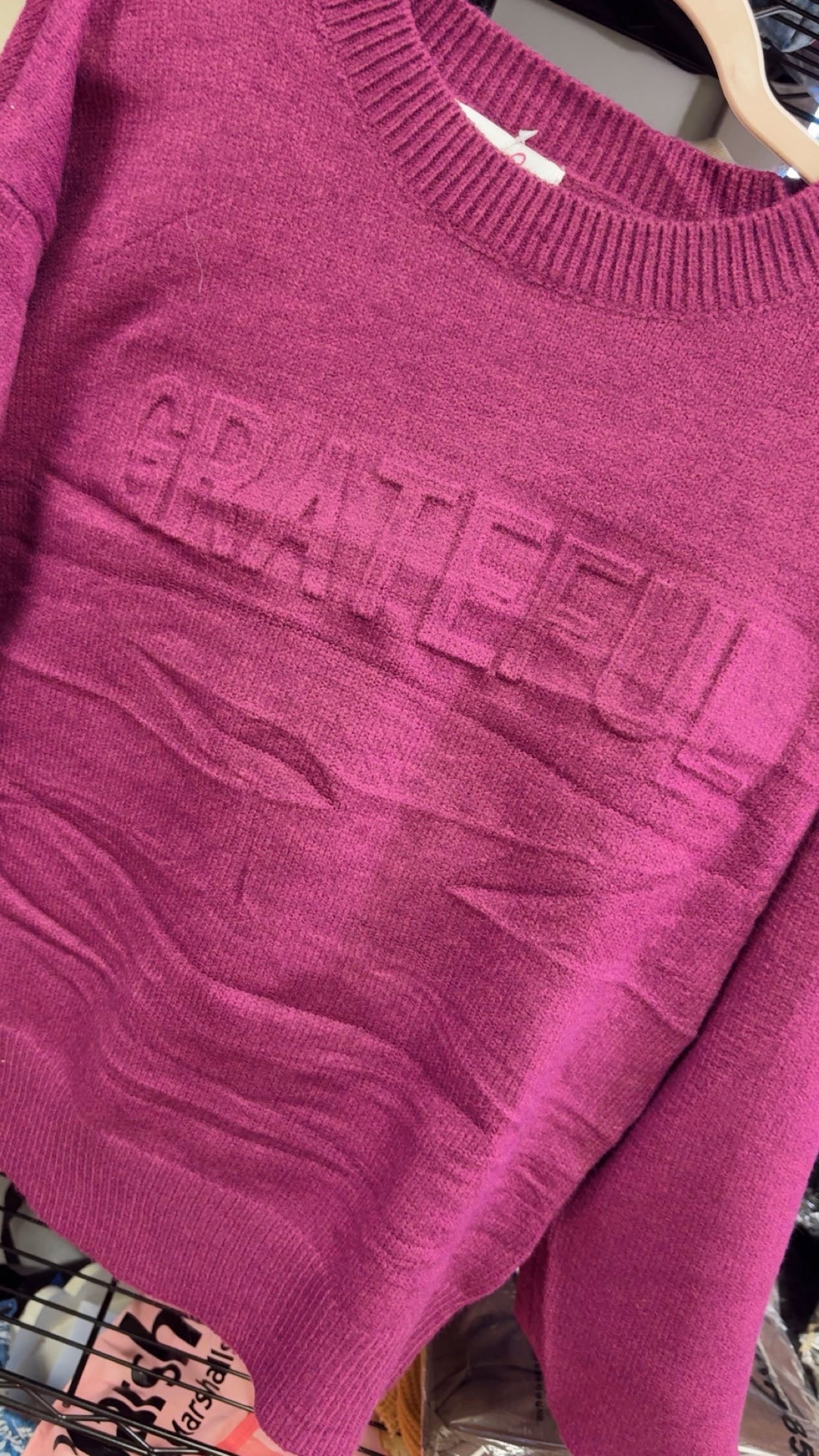 Grateful Embossed Sweater