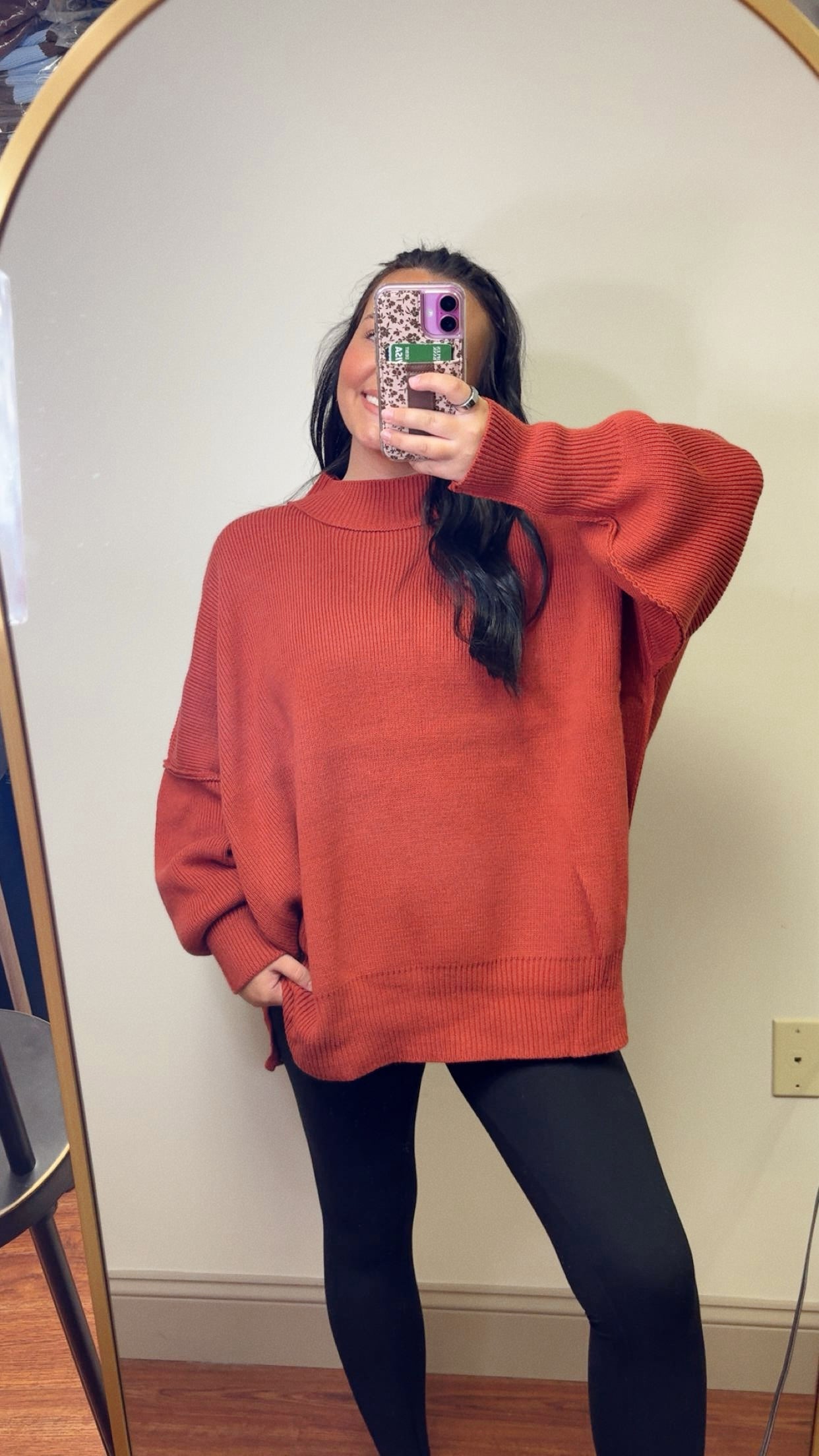 Fall Necessity Oversized Sweater - Rust